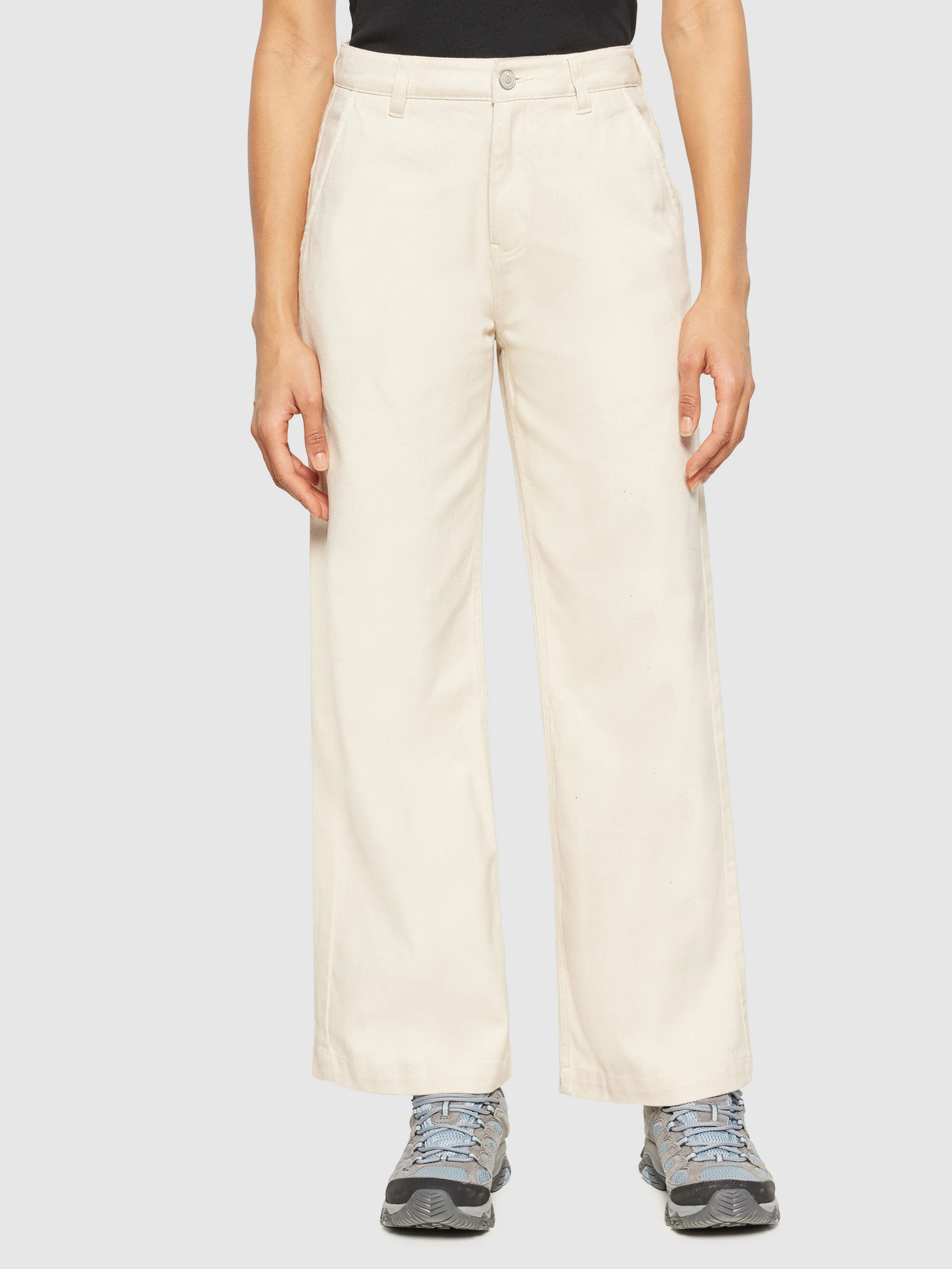 POSEY wide mid-rise twill pant - GOTS/Vegan - Egret - Image 2