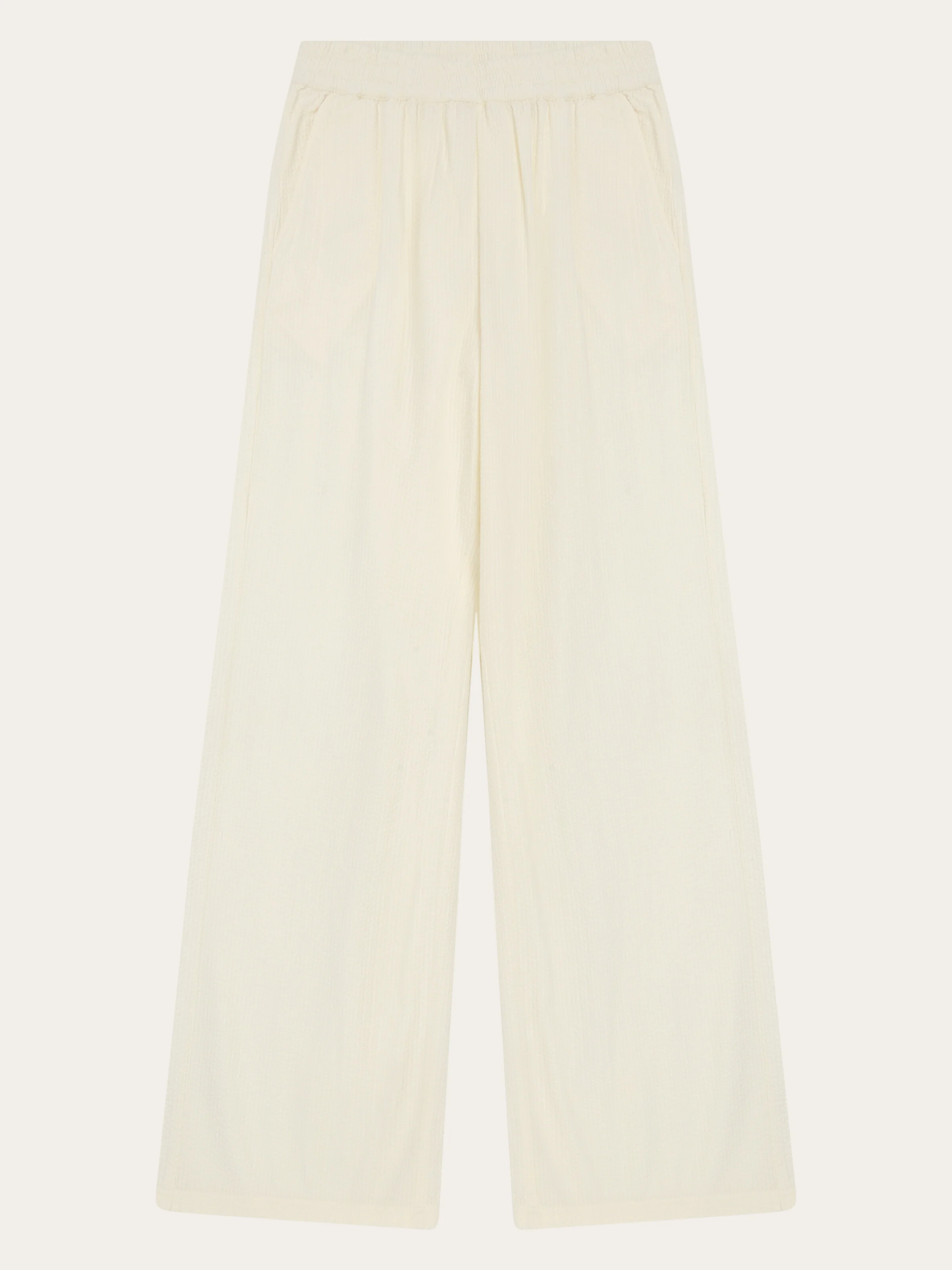 Posey wide seersucker pants - Egret