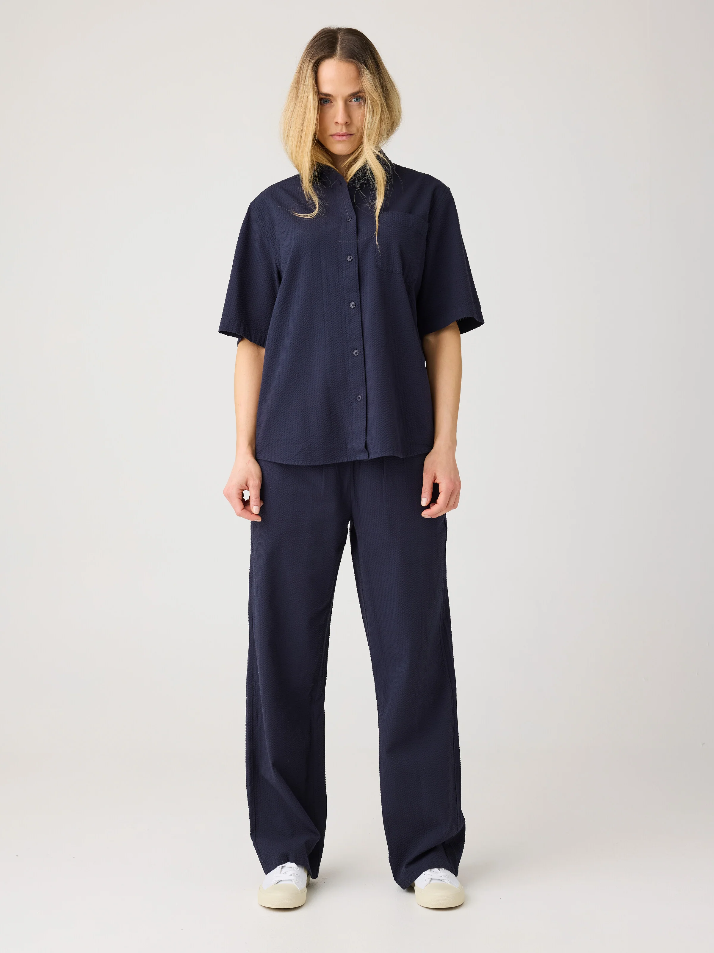 Posey wide seersucker pants - Night Sky - Image 2