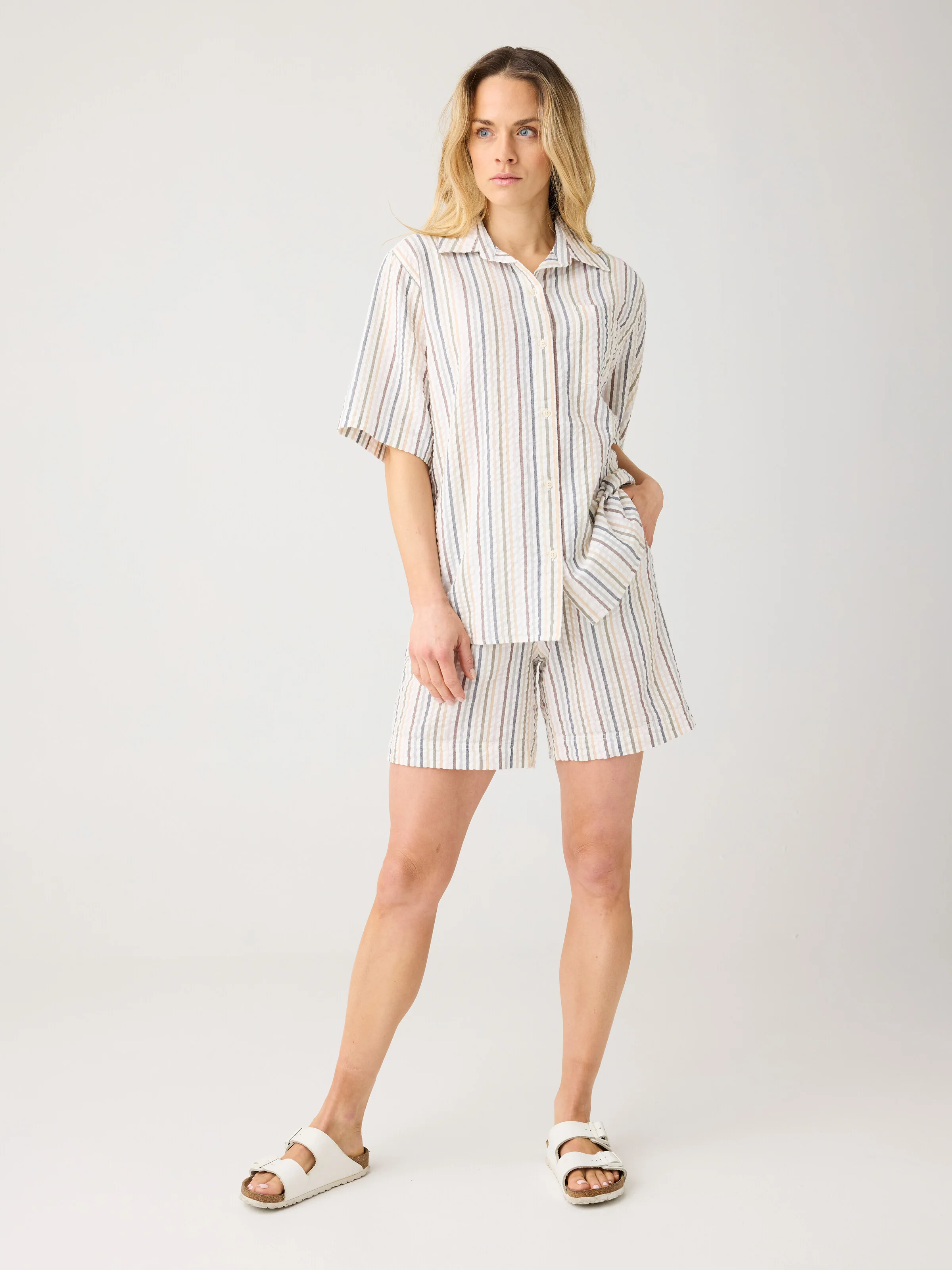 Posey wide seersucker shorts - Multi color stripe - Image 2