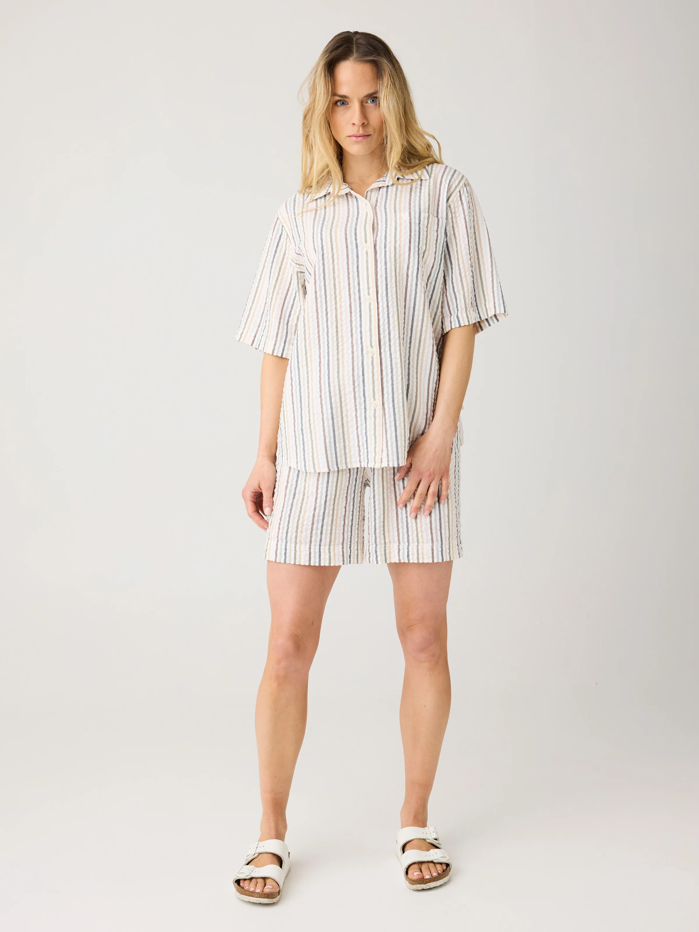 Posey wide seersucker shorts - Multi color stripe - Image 3