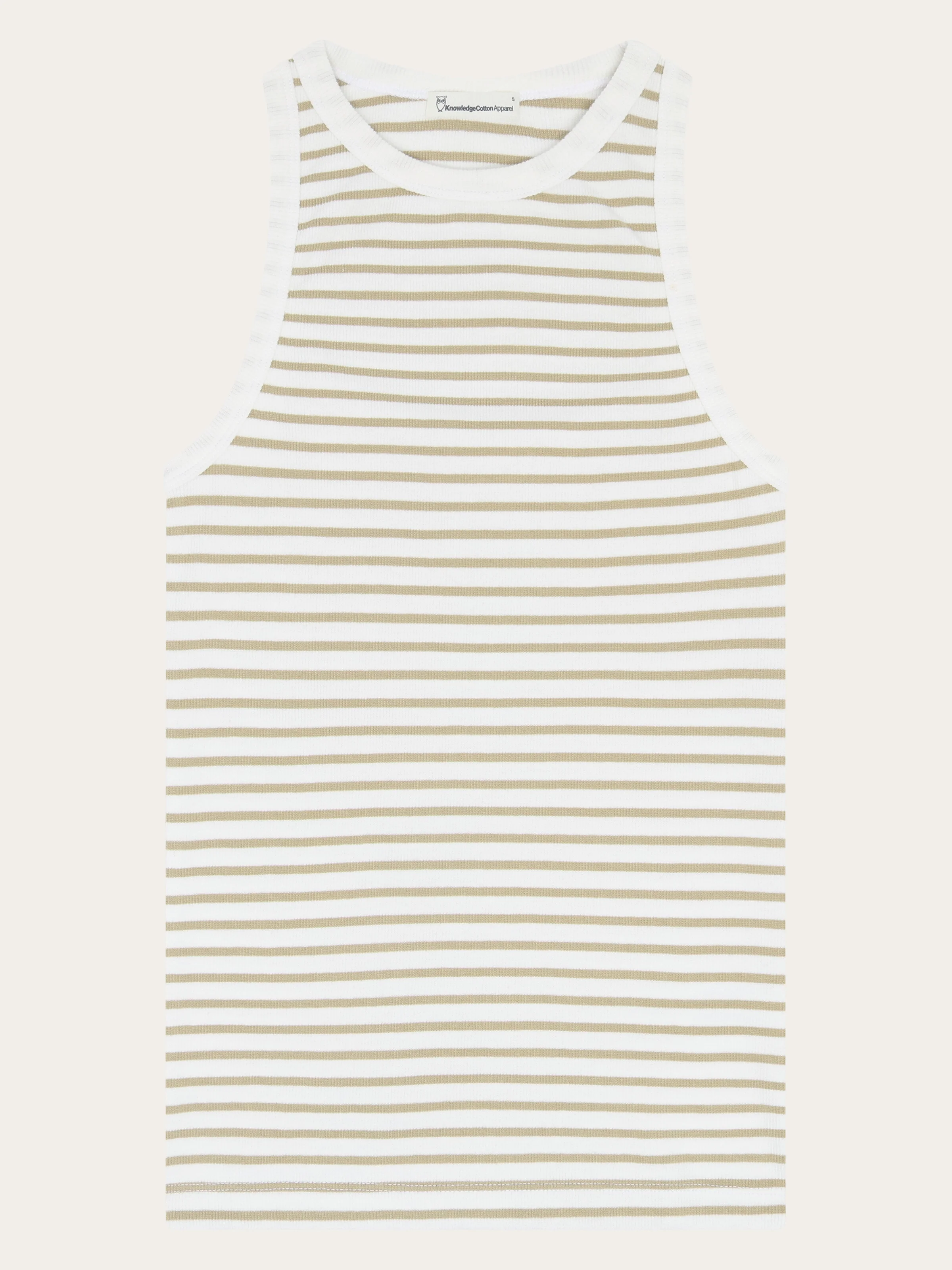 Racer rib top - Creme Stripe