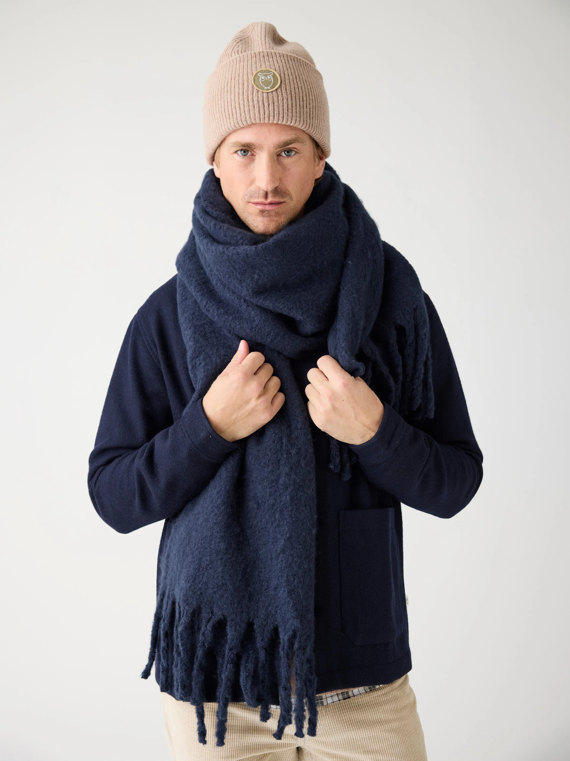 Recycled fringe scarf - Night Sky - Image 4