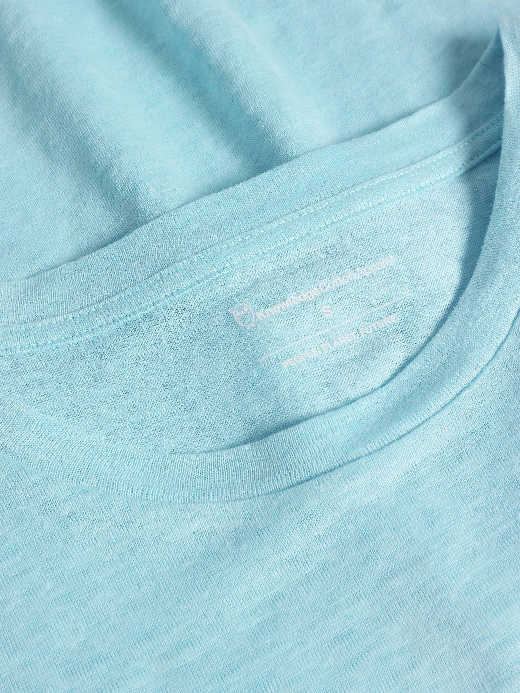 Reg linen t-shirt - Aqua Esque - Image 2