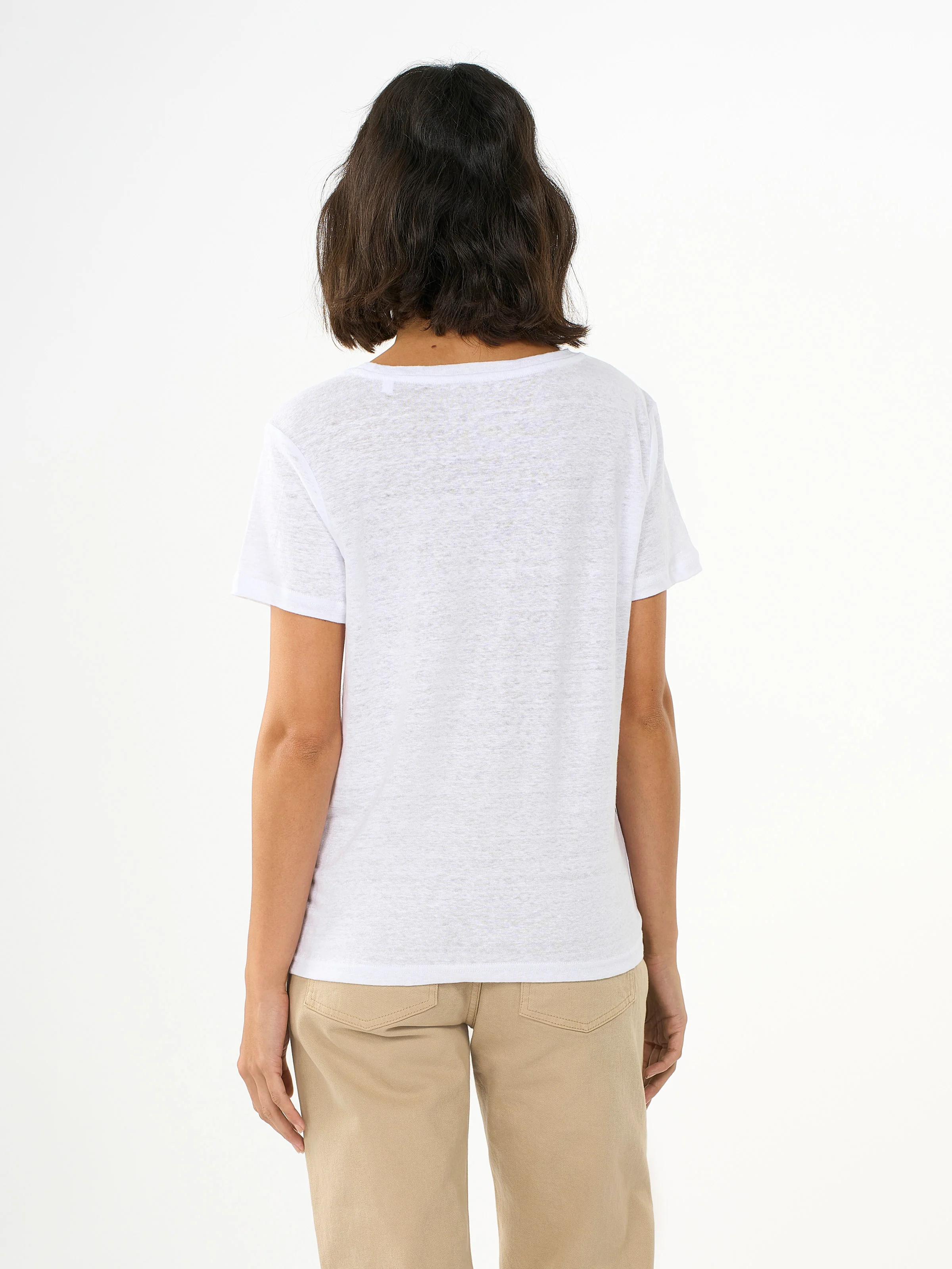 Reg linen t-shirt - Bright White - Image 3