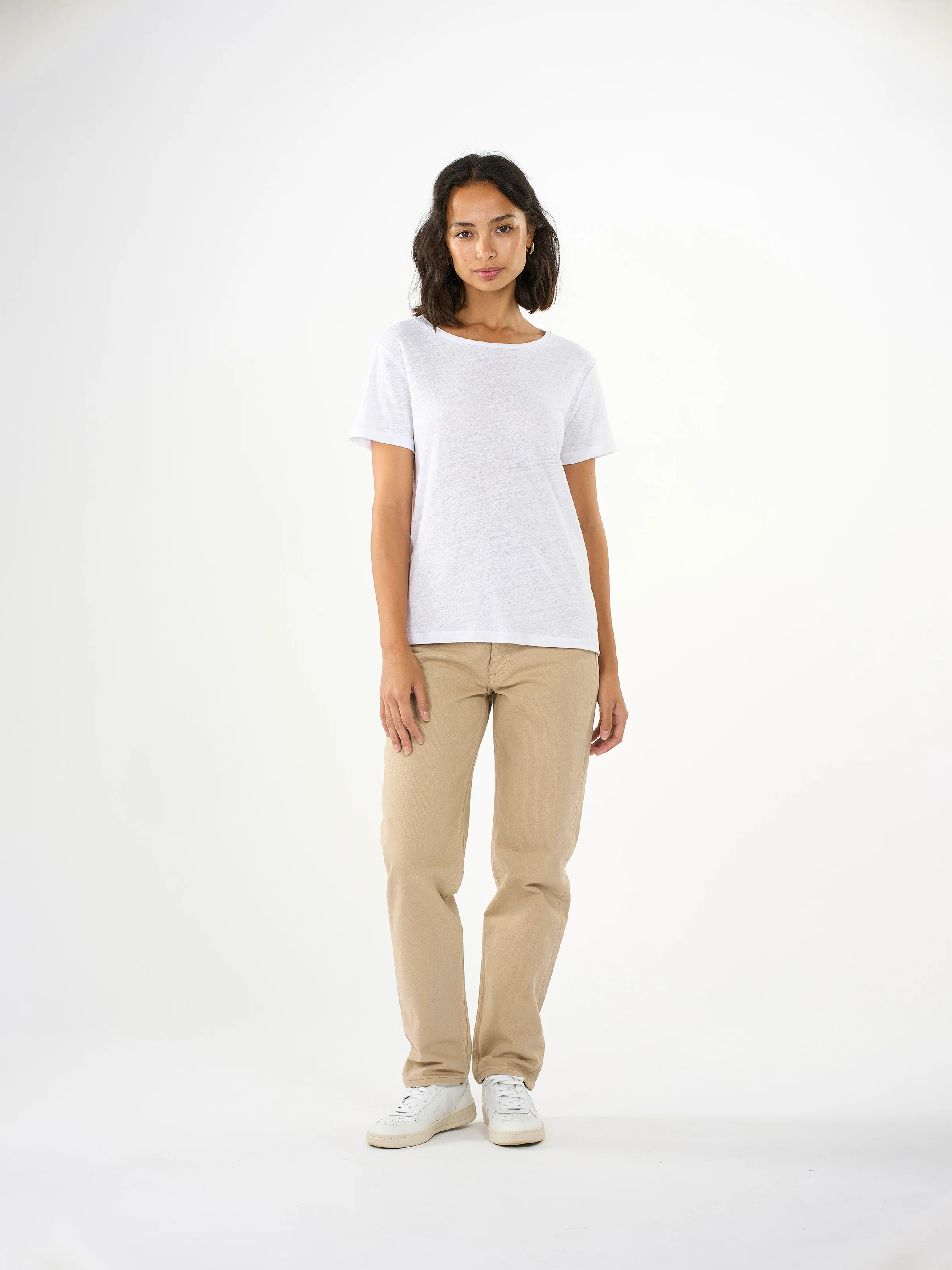 Reg linen t-shirt - Bright White - Image 4