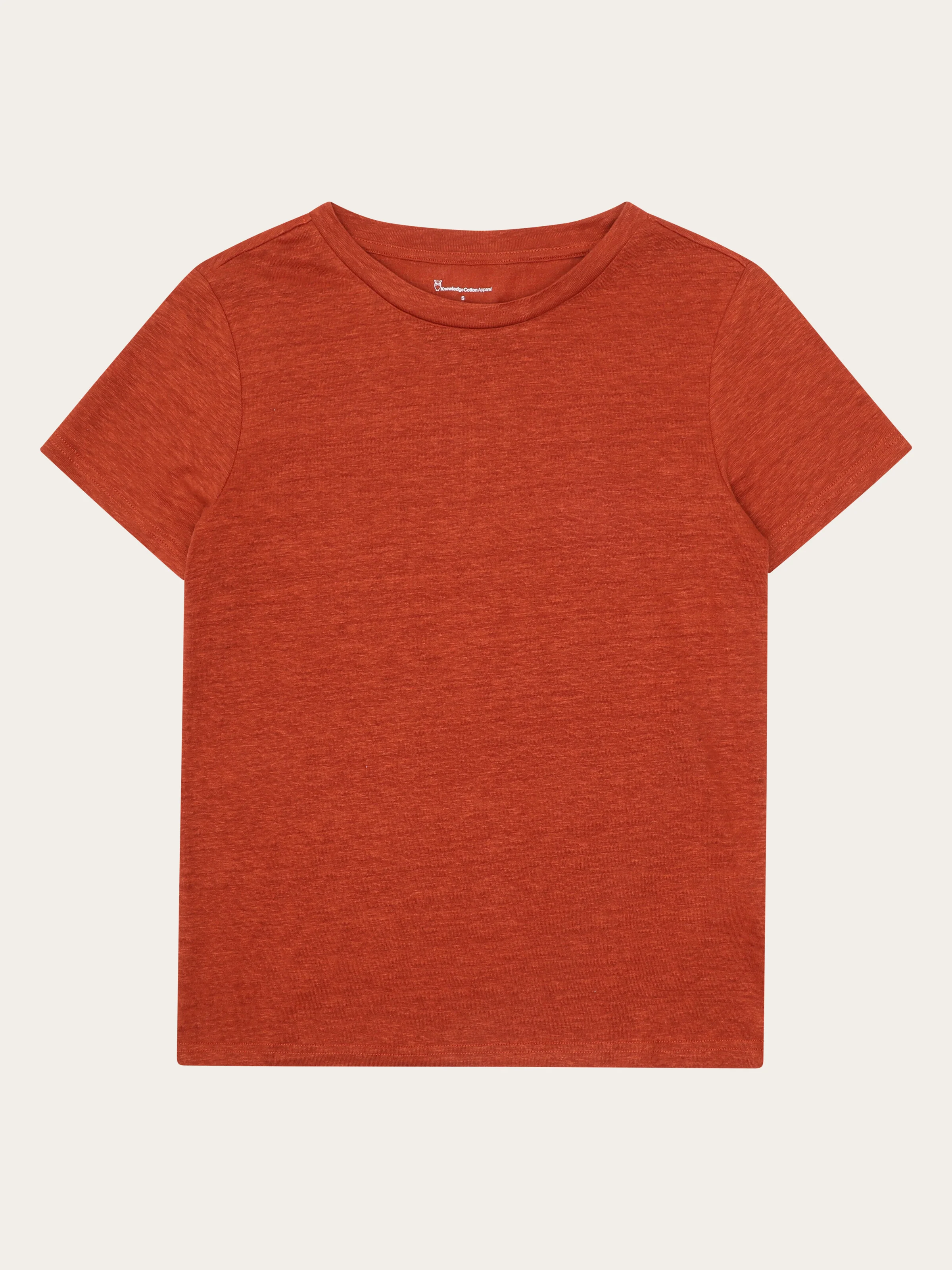 Reg linen t-shirt - Burnt Brick