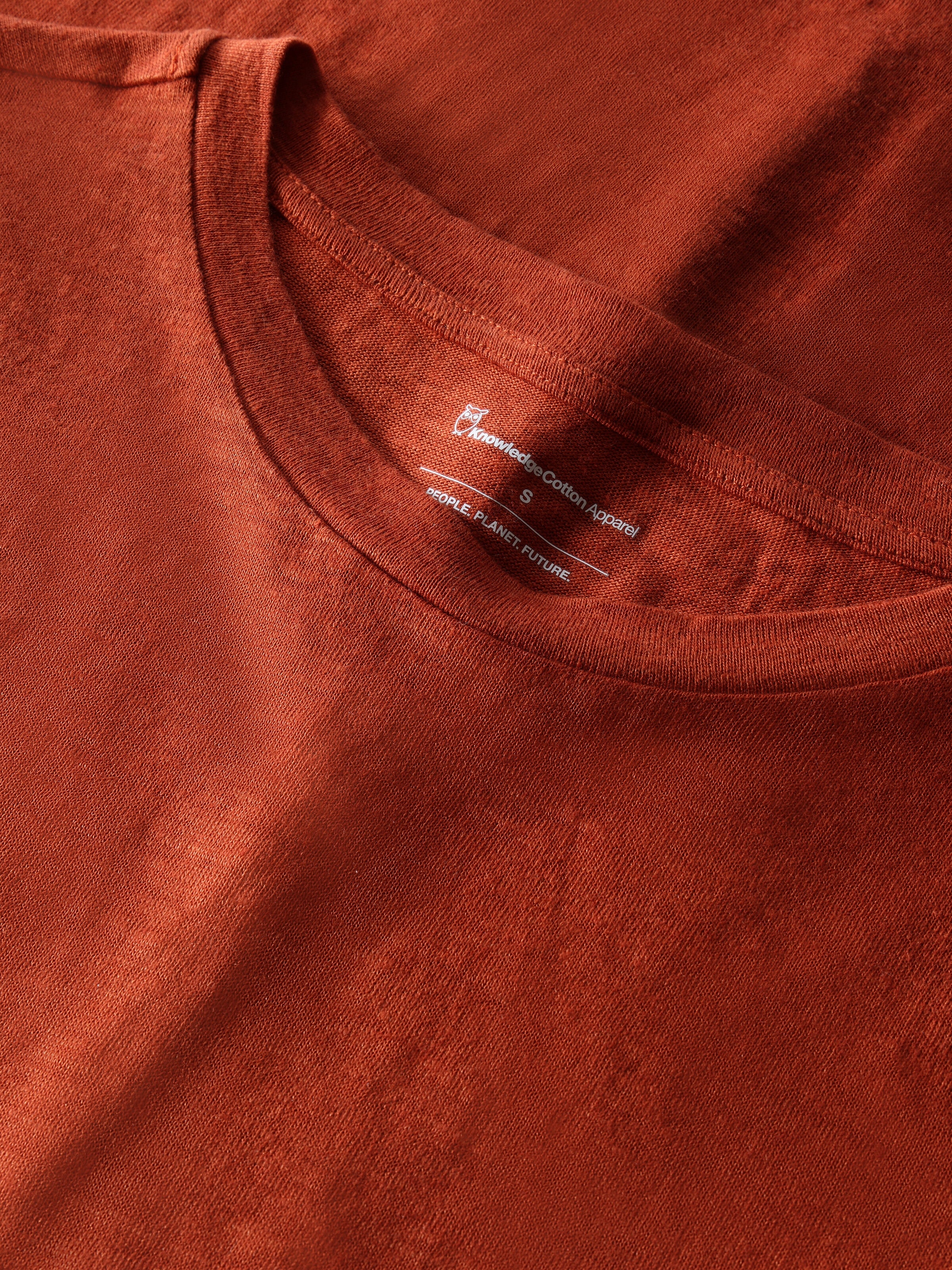 Reg linen t-shirt - Burnt Brick - Image 2