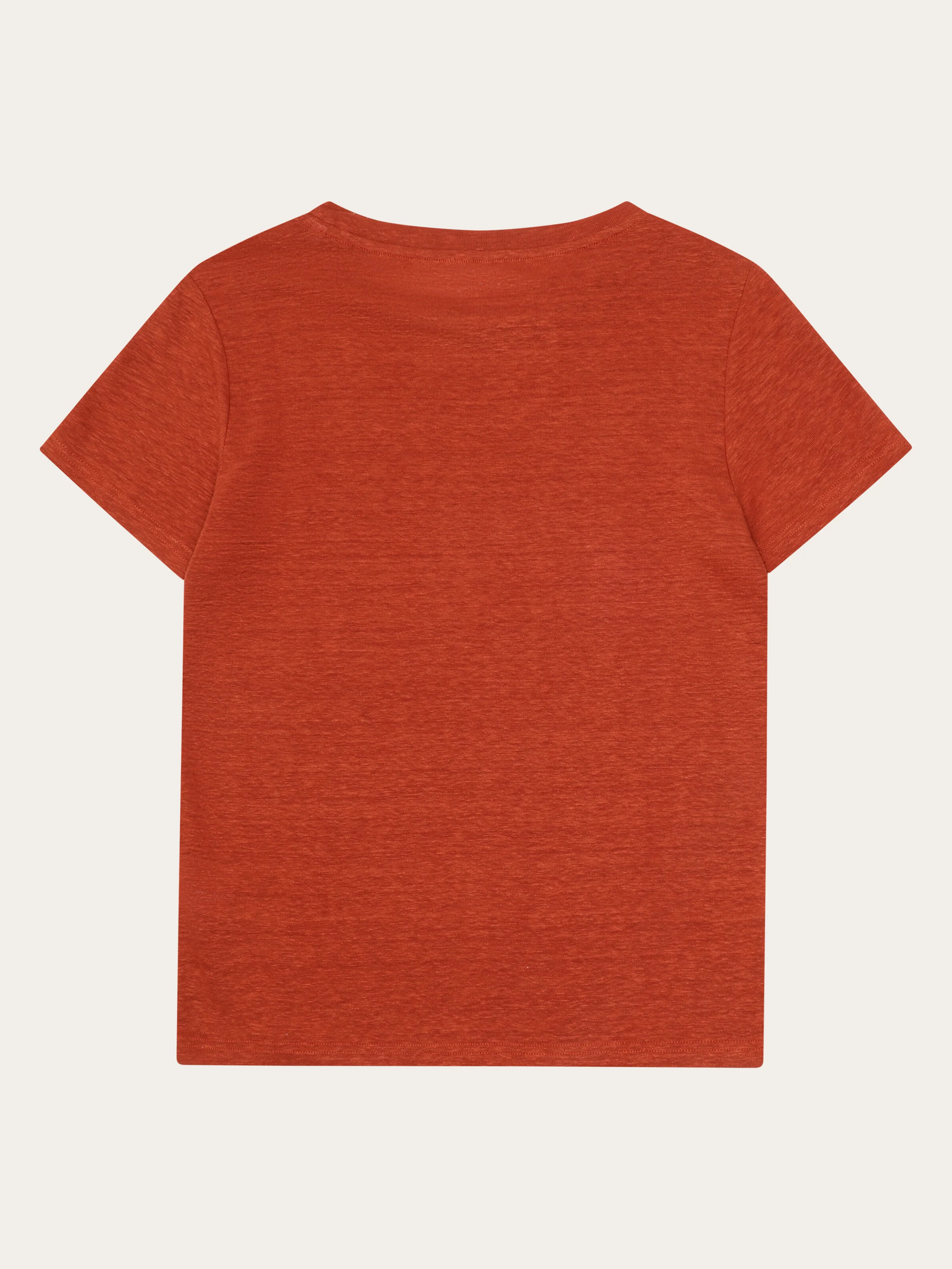 Reg linen t-shirt - Burnt Brick - Image 3
