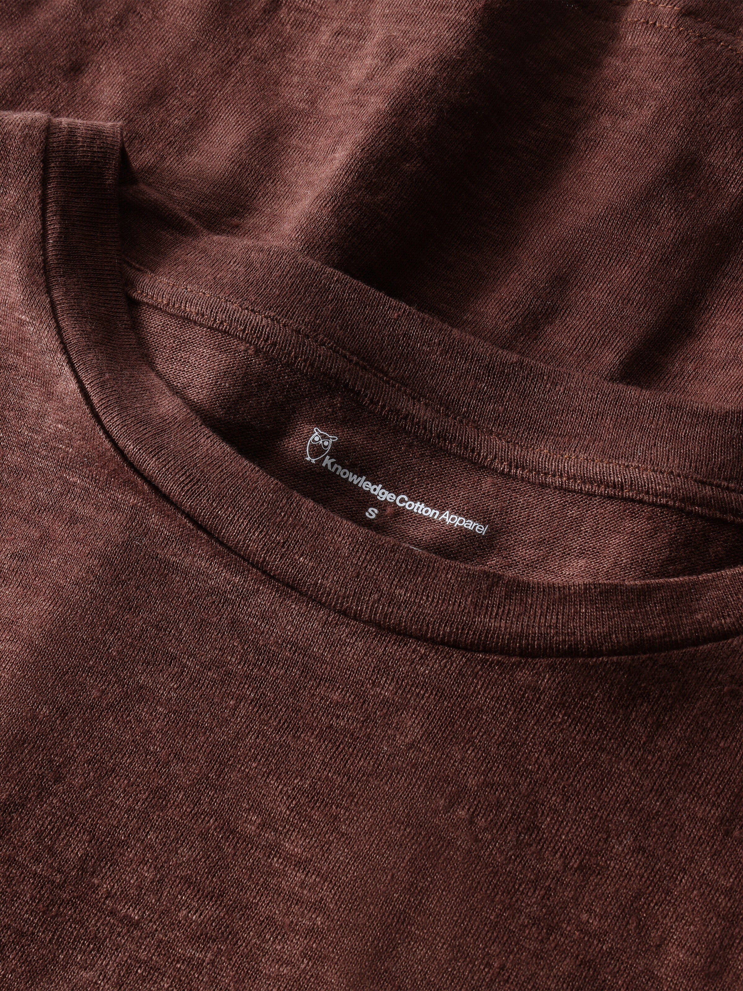 Reg linen t-shirt - Shaved Chocolate - Image 2