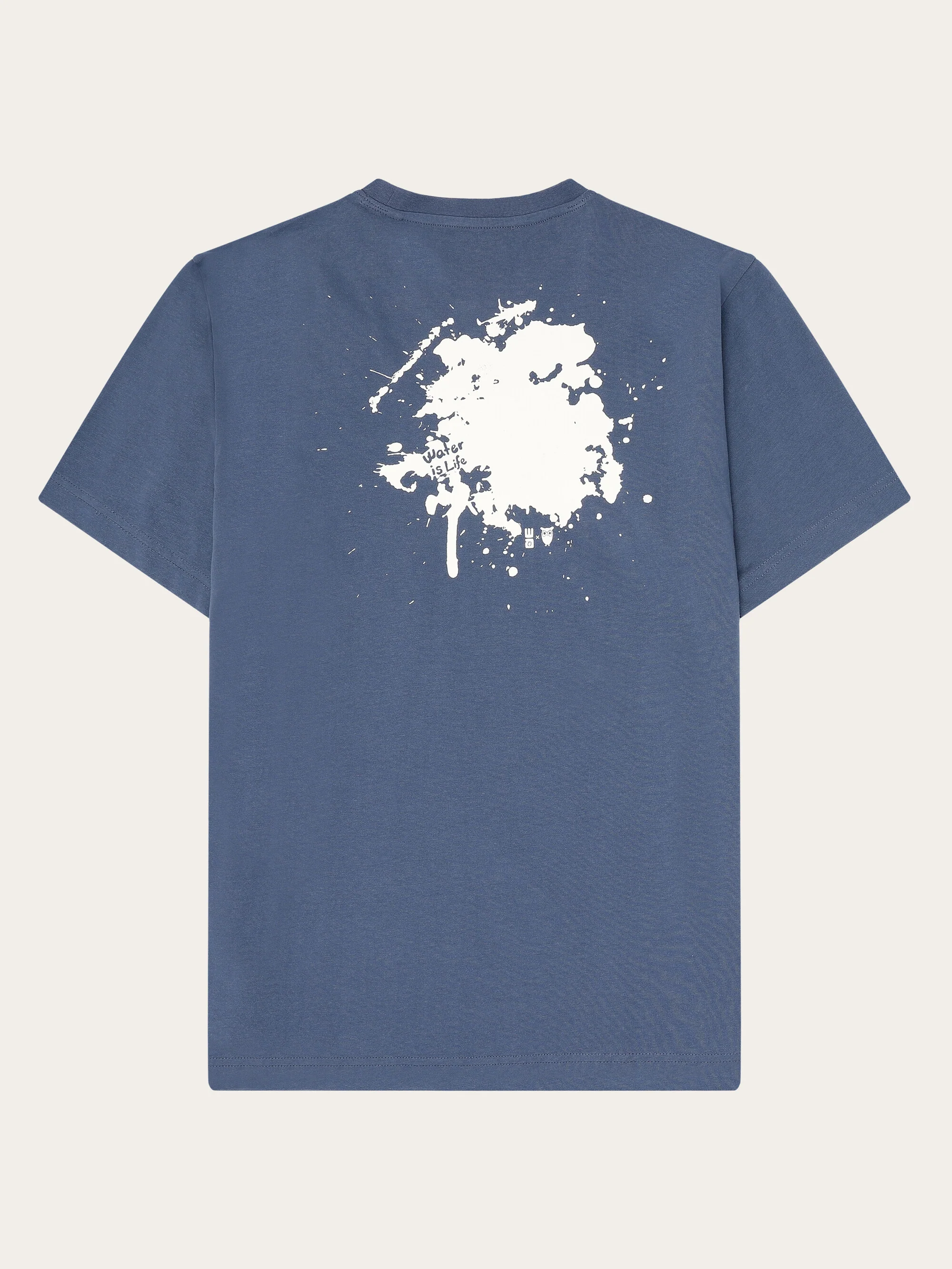Regenerative Organic Cotton Back Printed T-Shirt Water Is Life GOTS/Vegan - Vintage Indigo - Image 3