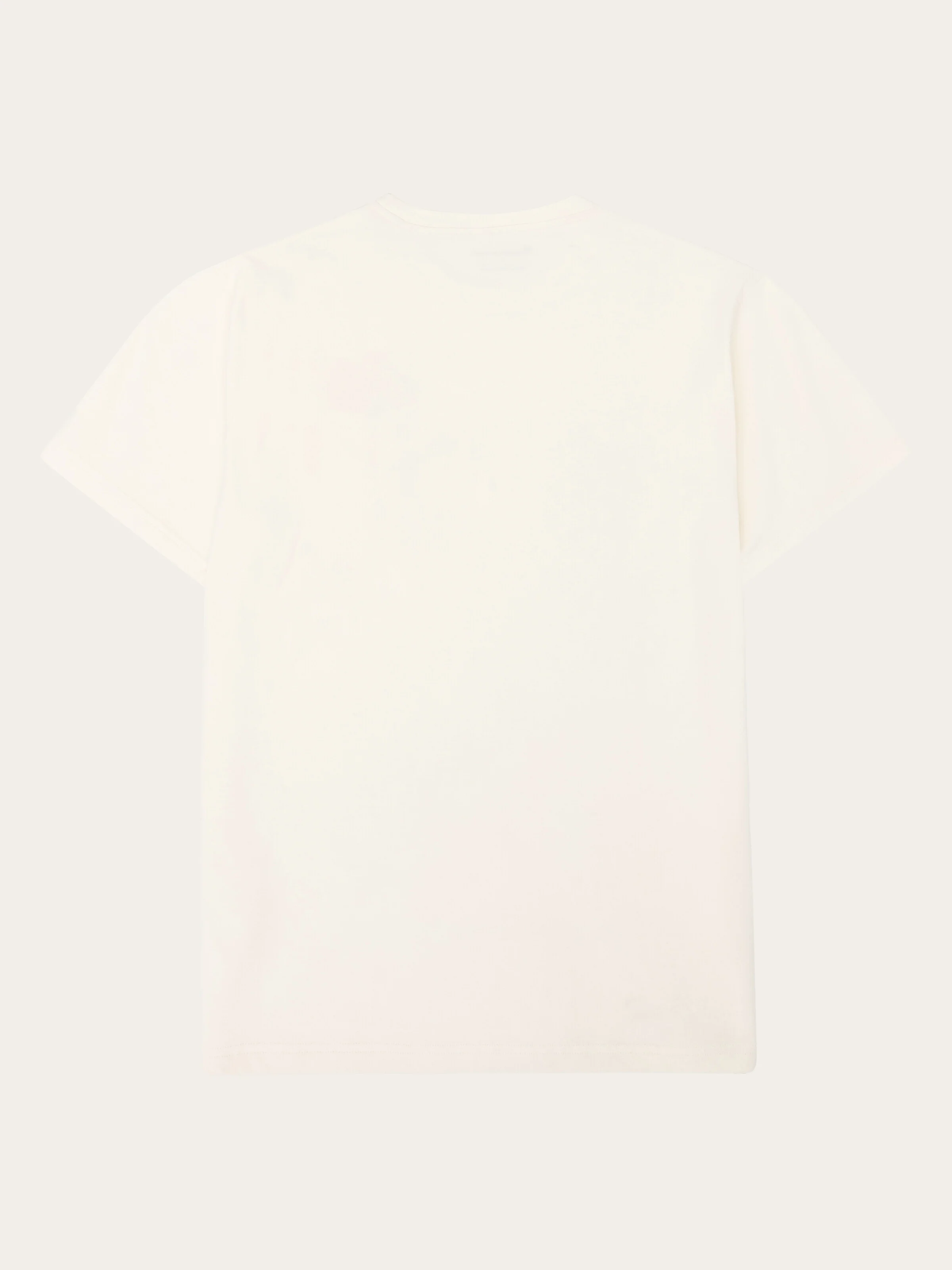 Regenerative Organic Cotton Chest Embroidery T-Shirt GOTS - Egret - Image 2