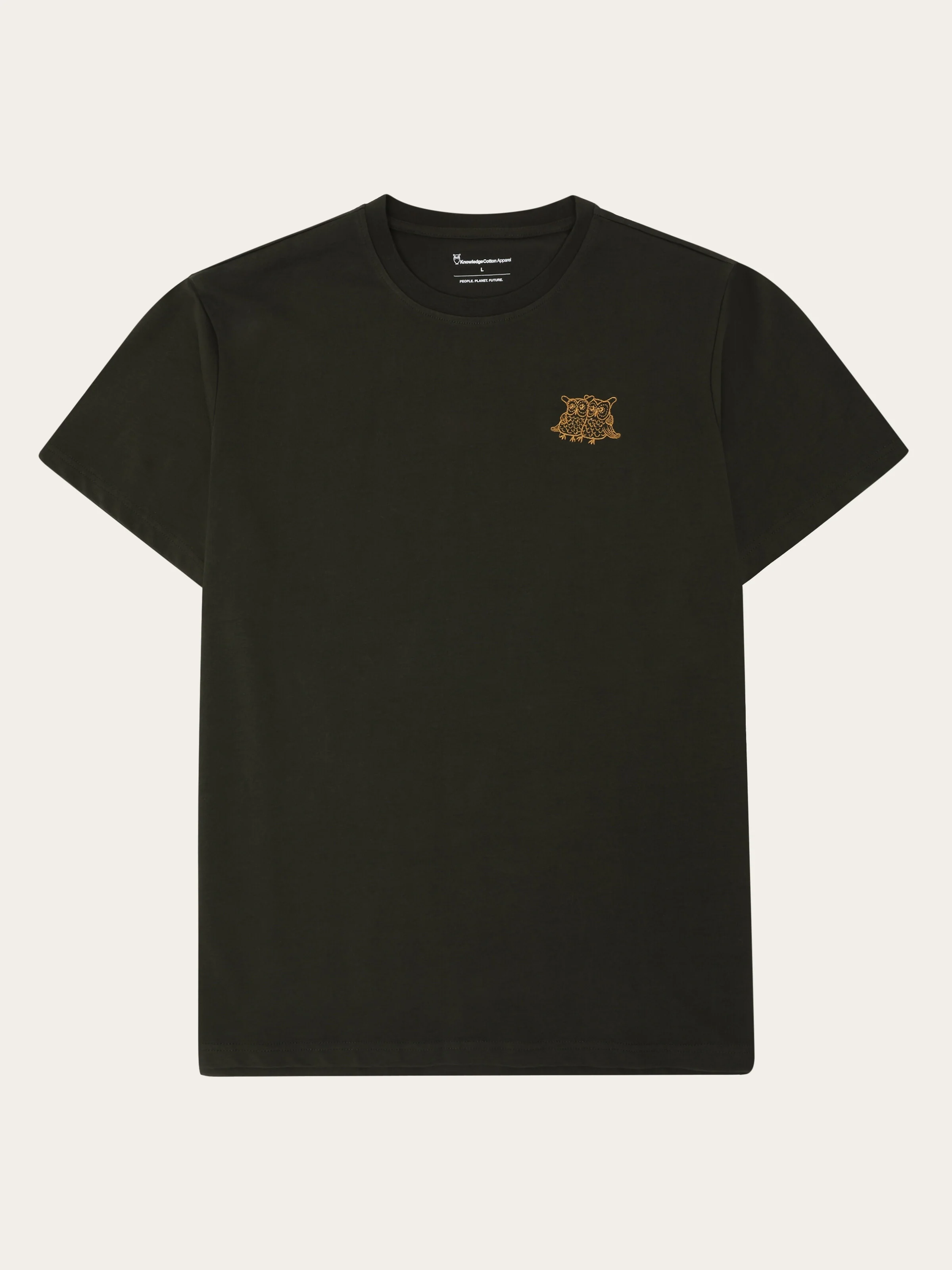 Regenerative Organic Cotton Chest Embroidery T-Shirt GOTS - Forest Night