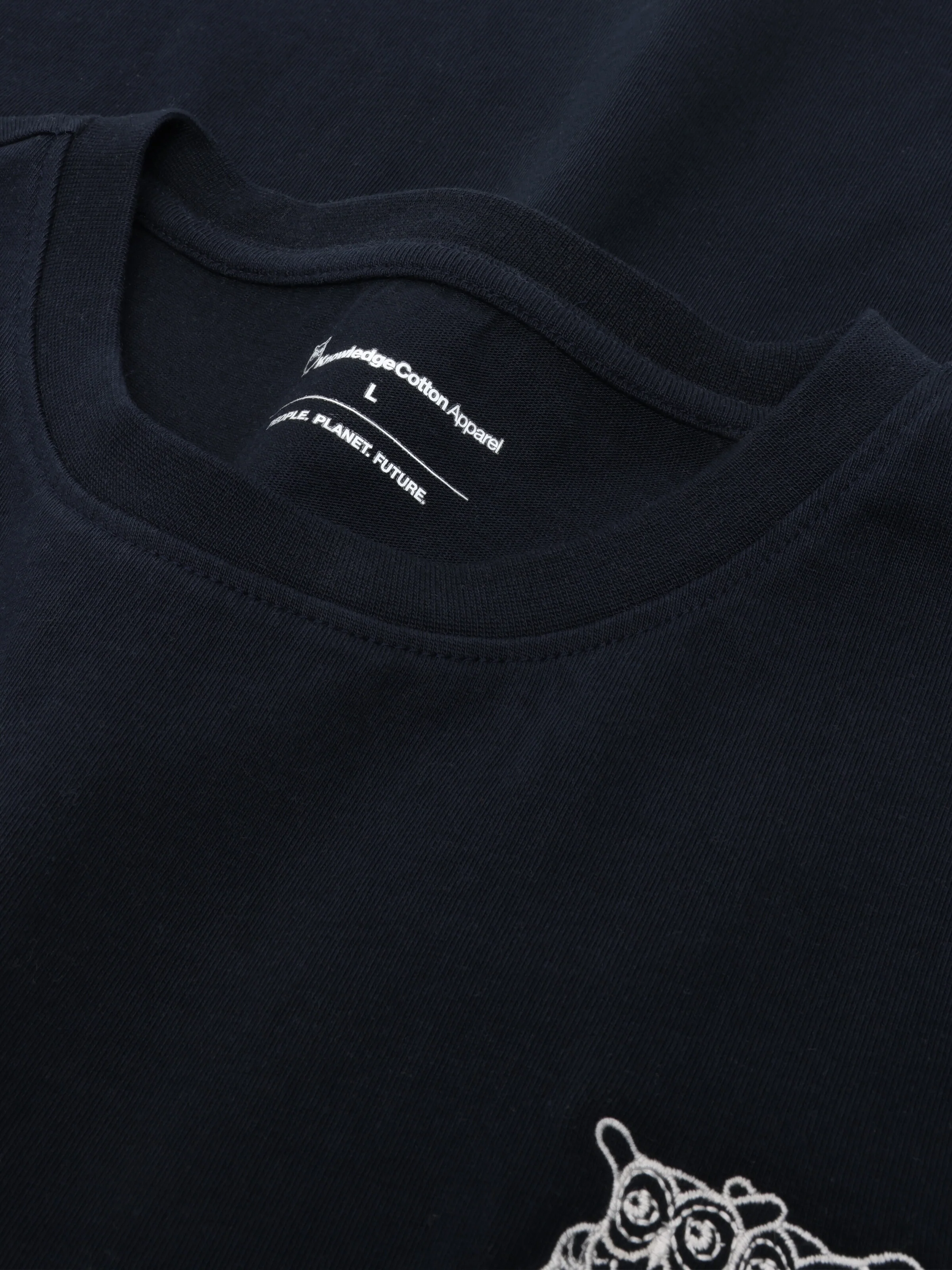 Regenerative Organic Cotton Chest Embroidery T-Shirt GOTS - Night Sky - Image 3