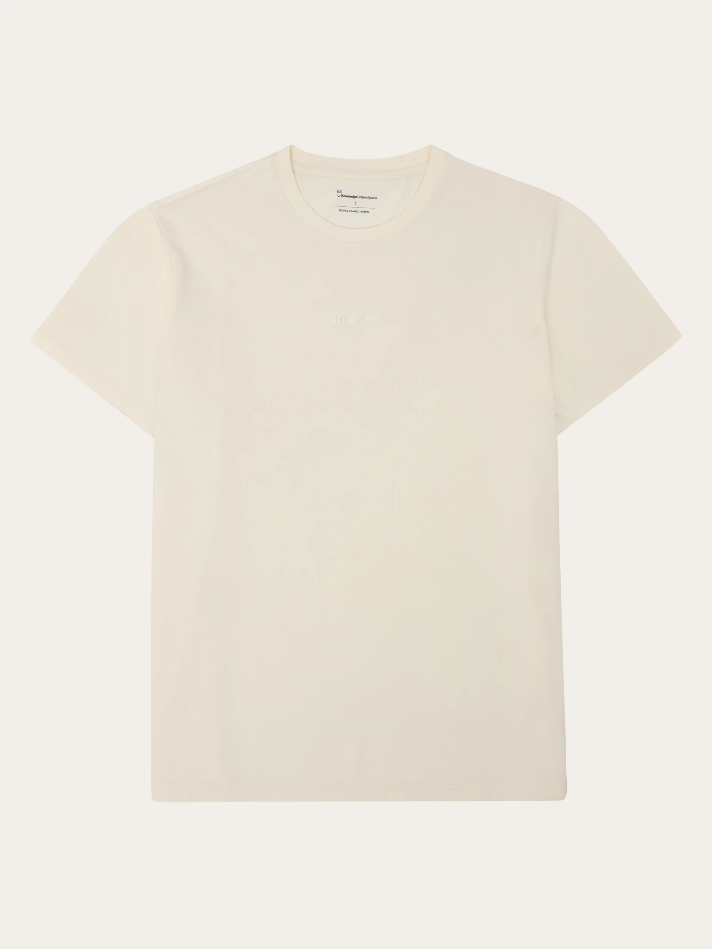 Chest embroidery t-shirt - Egret