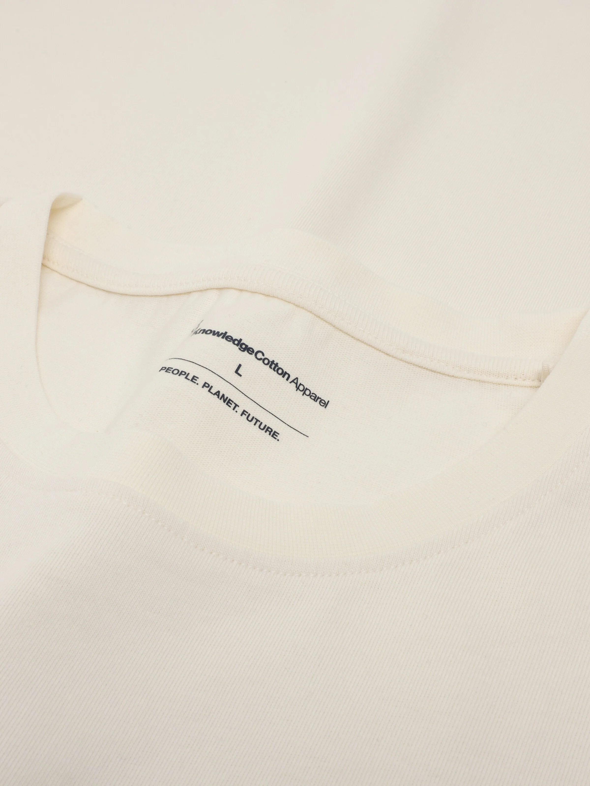 Chest embroidery t-shirt - Egret - Image 2