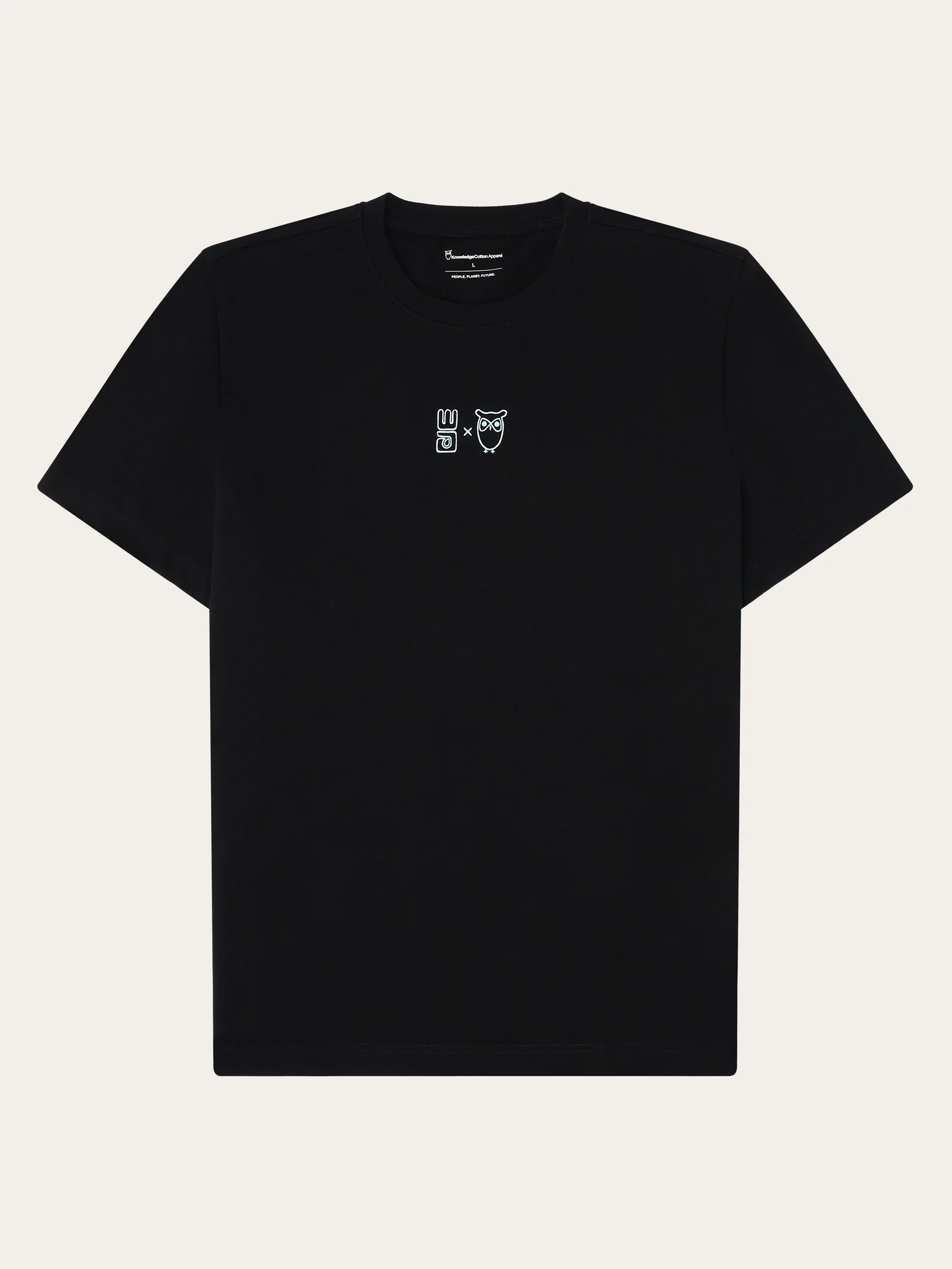 Regenerative Organic Cotton Chest Printed T-Shirt Water Is Life GOTS/Vegan - Black Jet