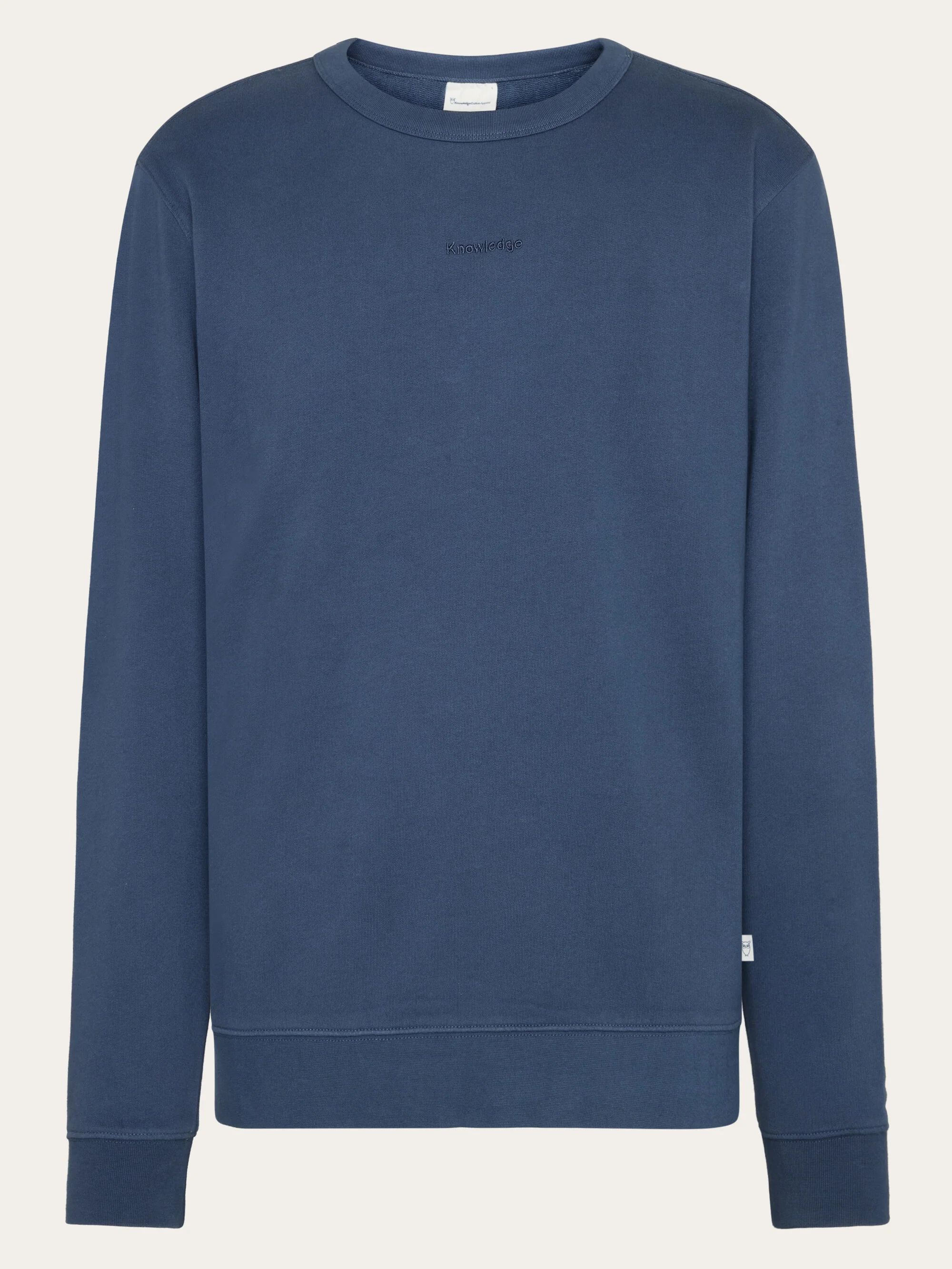 Regenerative Organic Cotton Embroidery Crew Neck GOTS/Vegan - Vintage Indigo