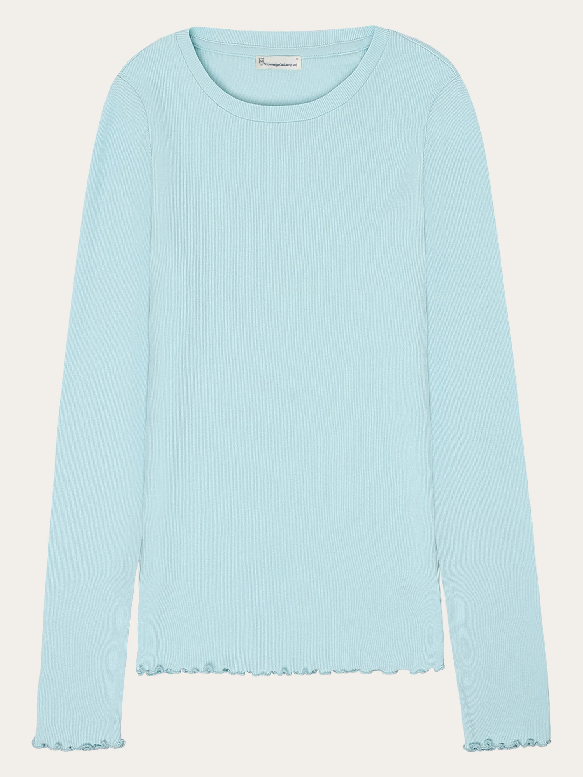 Regenerative Organic Cotton Rib Long Sleeve GOTS/Vegan - Aqua Esque