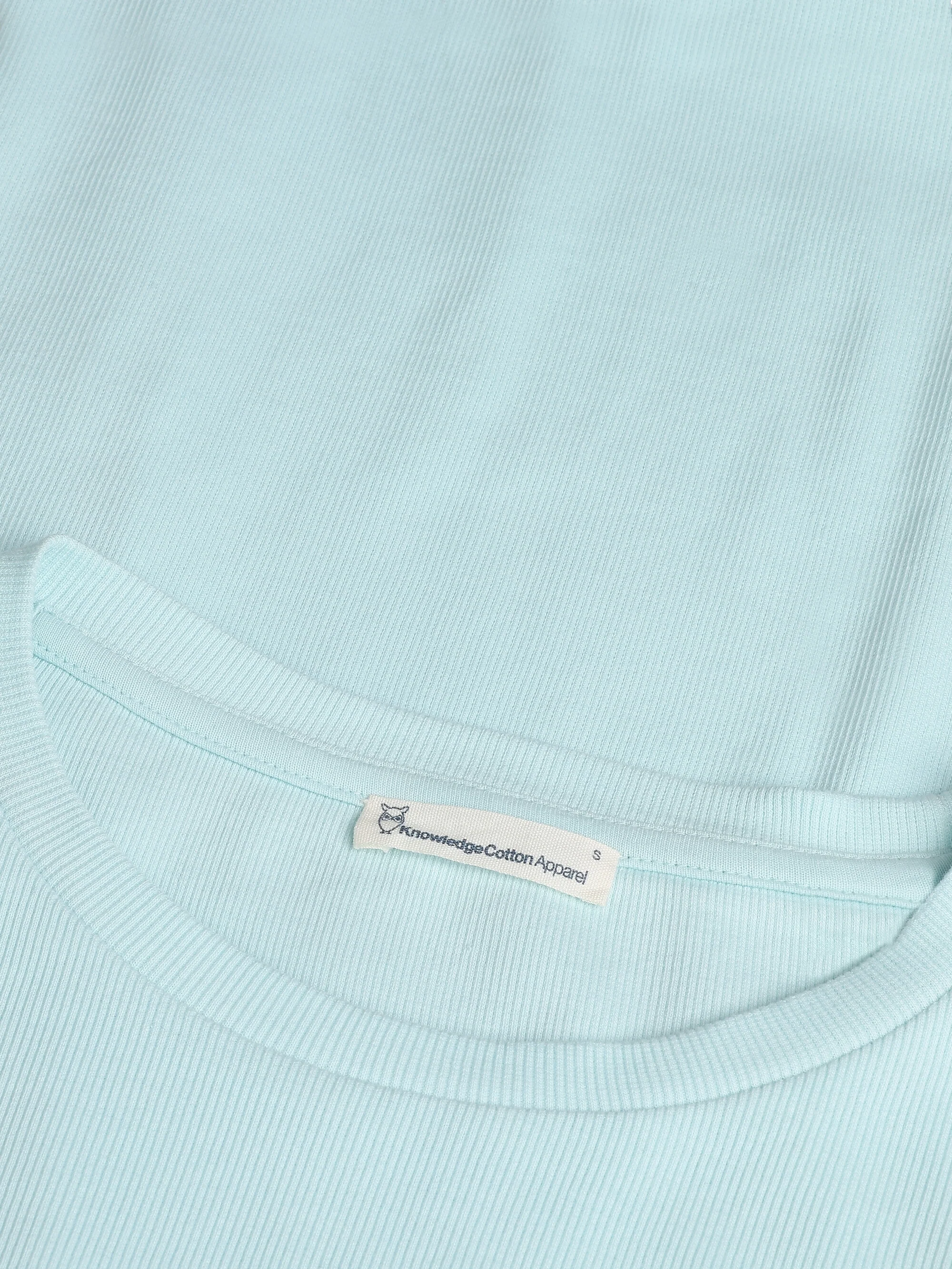 Regenerative Organic Cotton Rib Long Sleeve GOTS/Vegan - Aqua Esque - Image 2