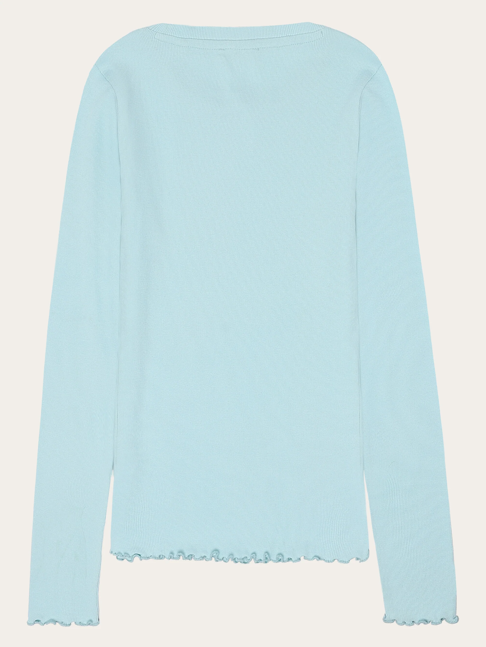 Regenerative Organic Cotton Rib Long Sleeve GOTS/Vegan - Aqua Esque - Image 3