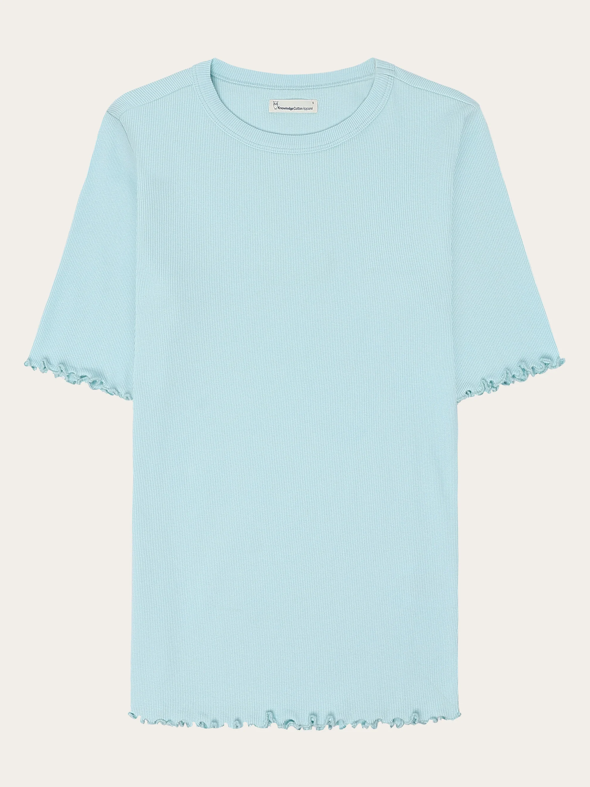 Regenerative Organic Cotton Rib T-Shirt GOTS/Vegan - Aqua Esque