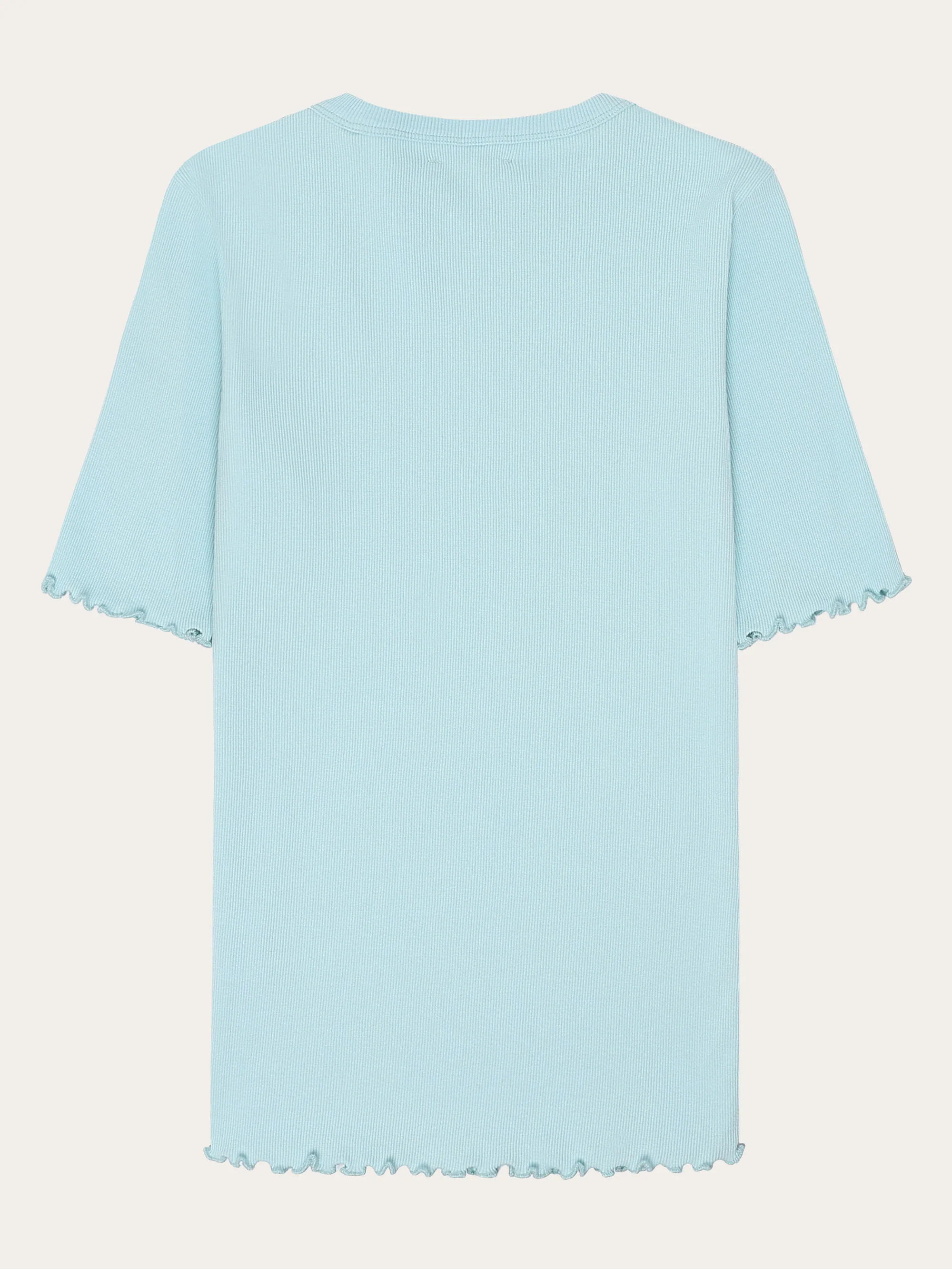 Regenerative Organic Cotton Rib T-Shirt GOTS/Vegan - Aqua Esque - Image 3