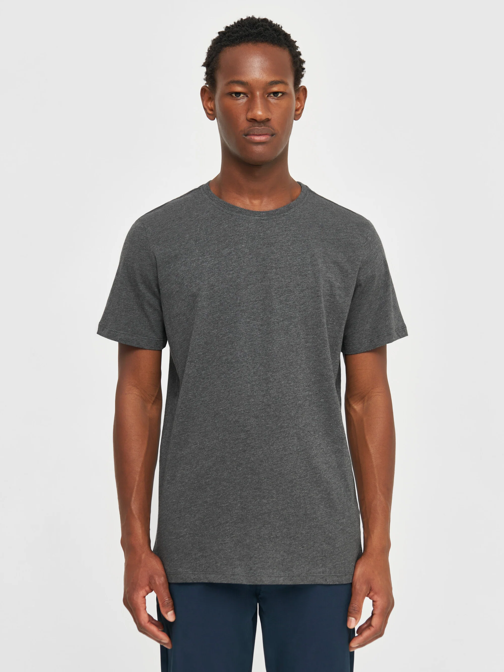 Regular fit Basic tee - Dark Grey Melange - Image 2