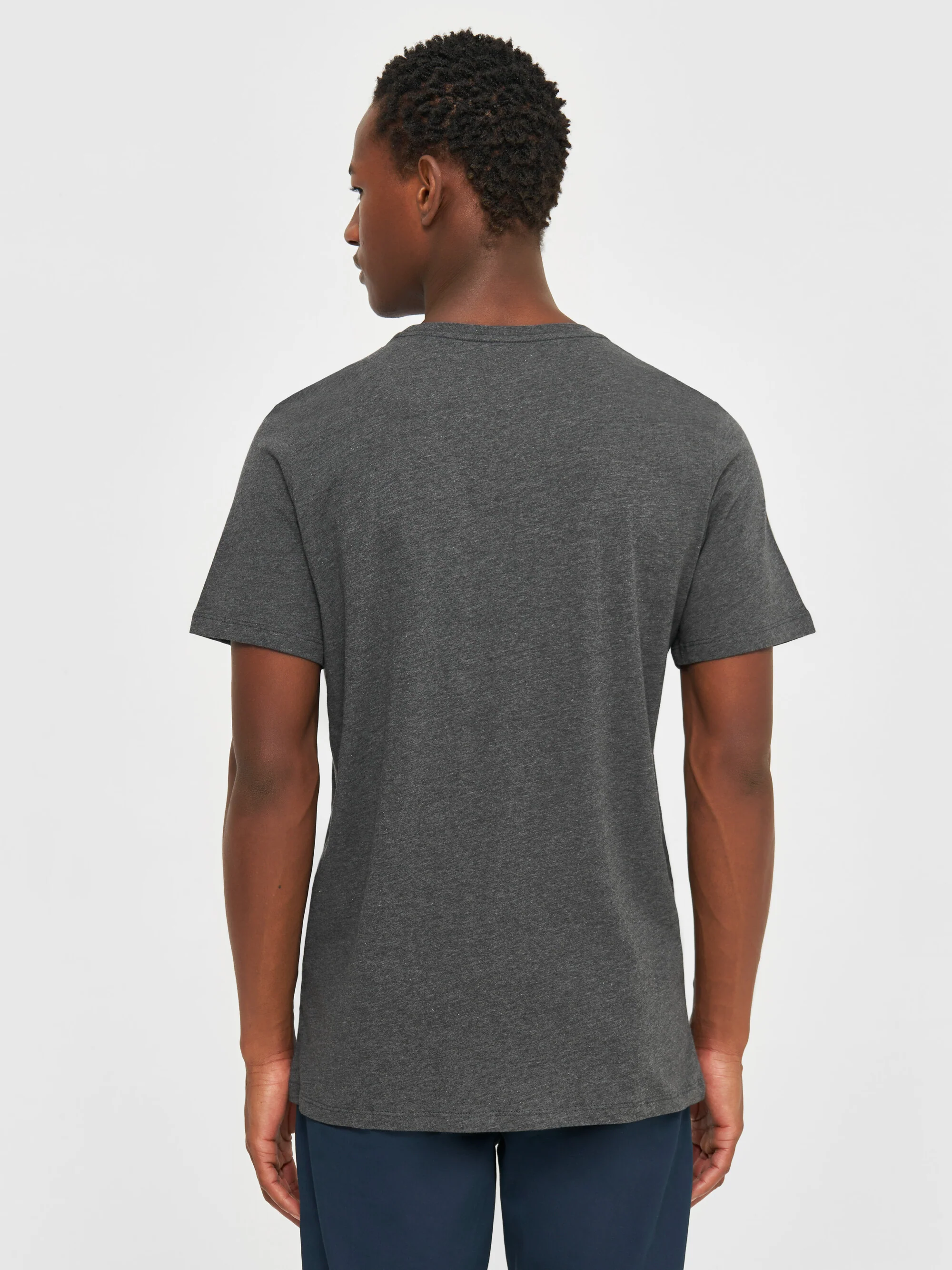 Regular fit Basic tee - Dark Grey Melange - Image 3
