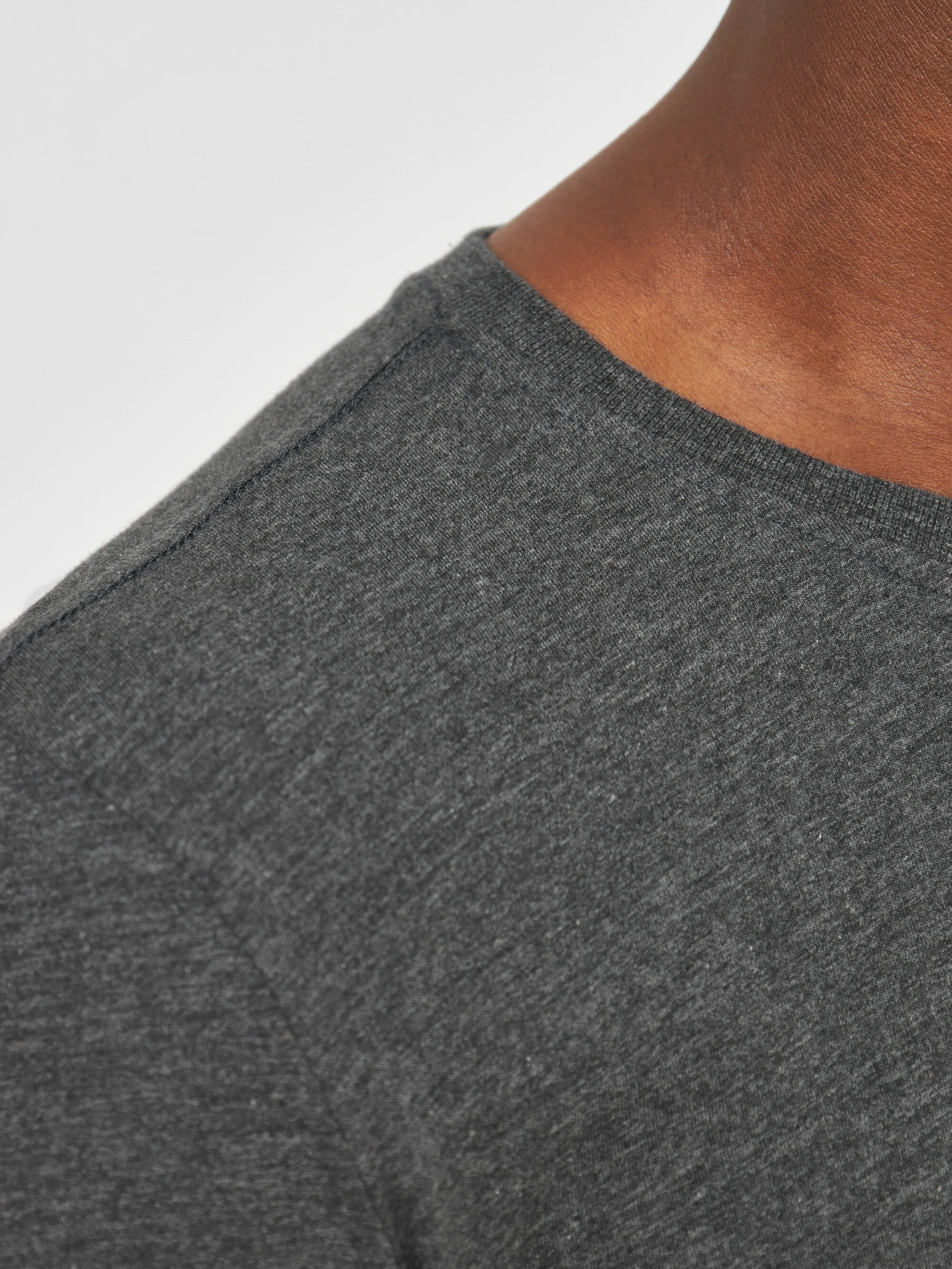 Regular fit Basic tee - Dark Grey Melange - Image 4