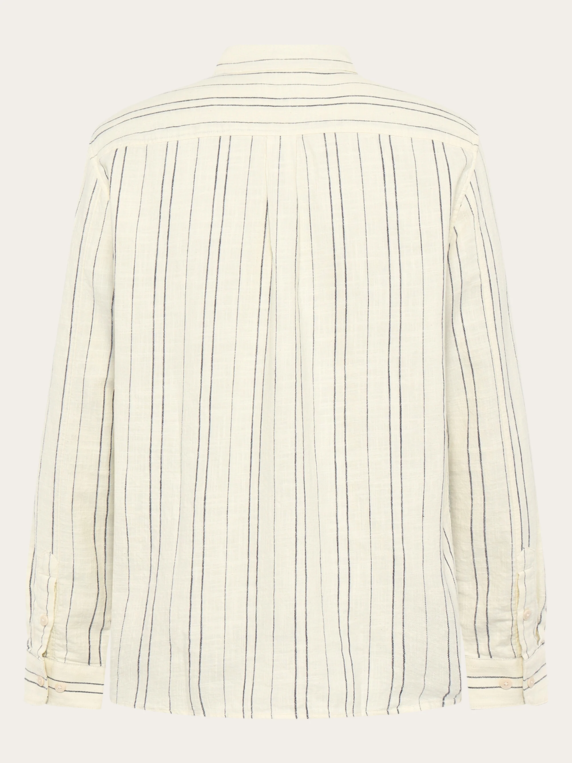 Regular fit striped shirt - GOTS/Vegan - White stripe - Image 2