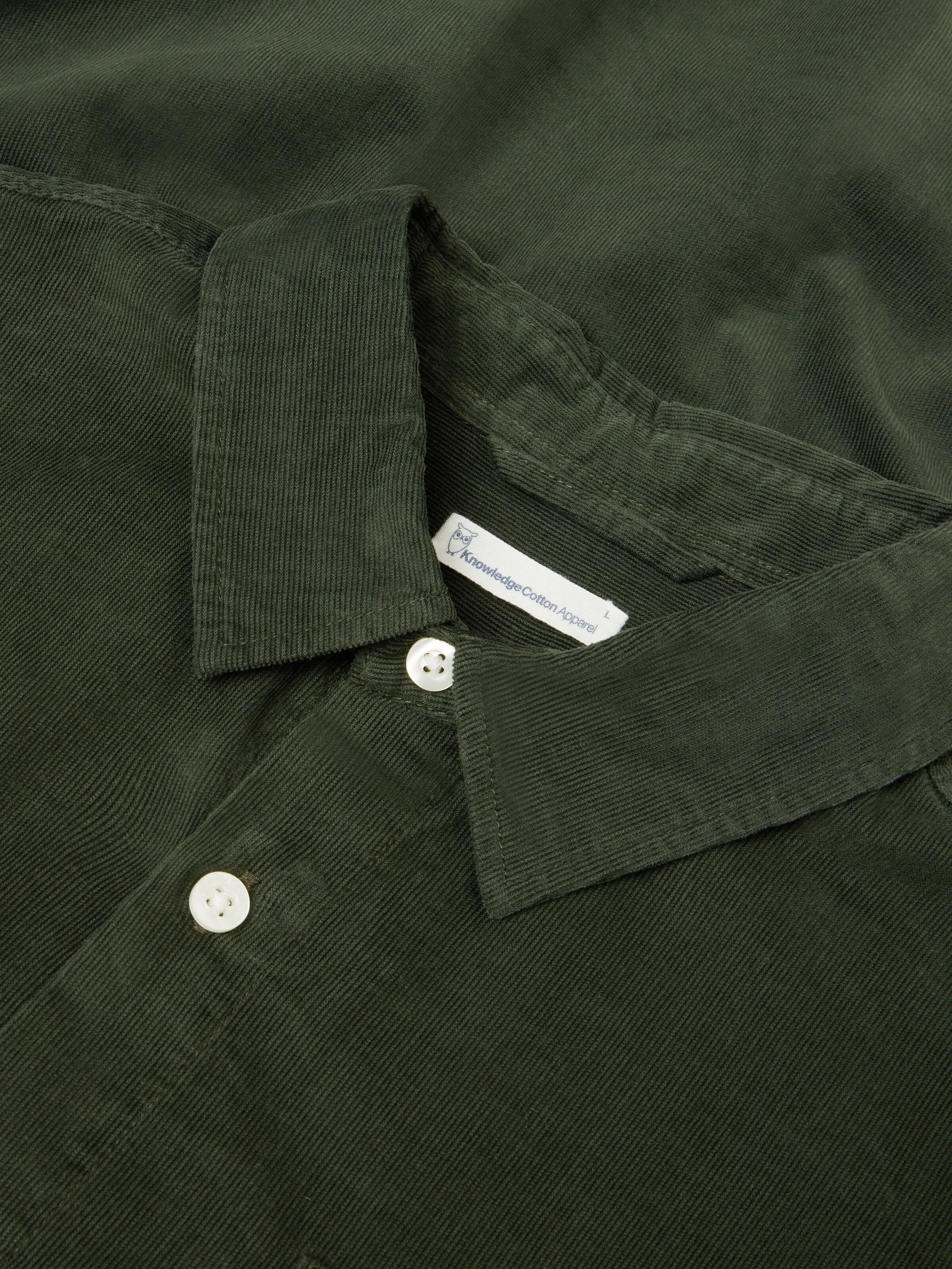 Regular fit corduroy shirt - Forest Night - Image 4