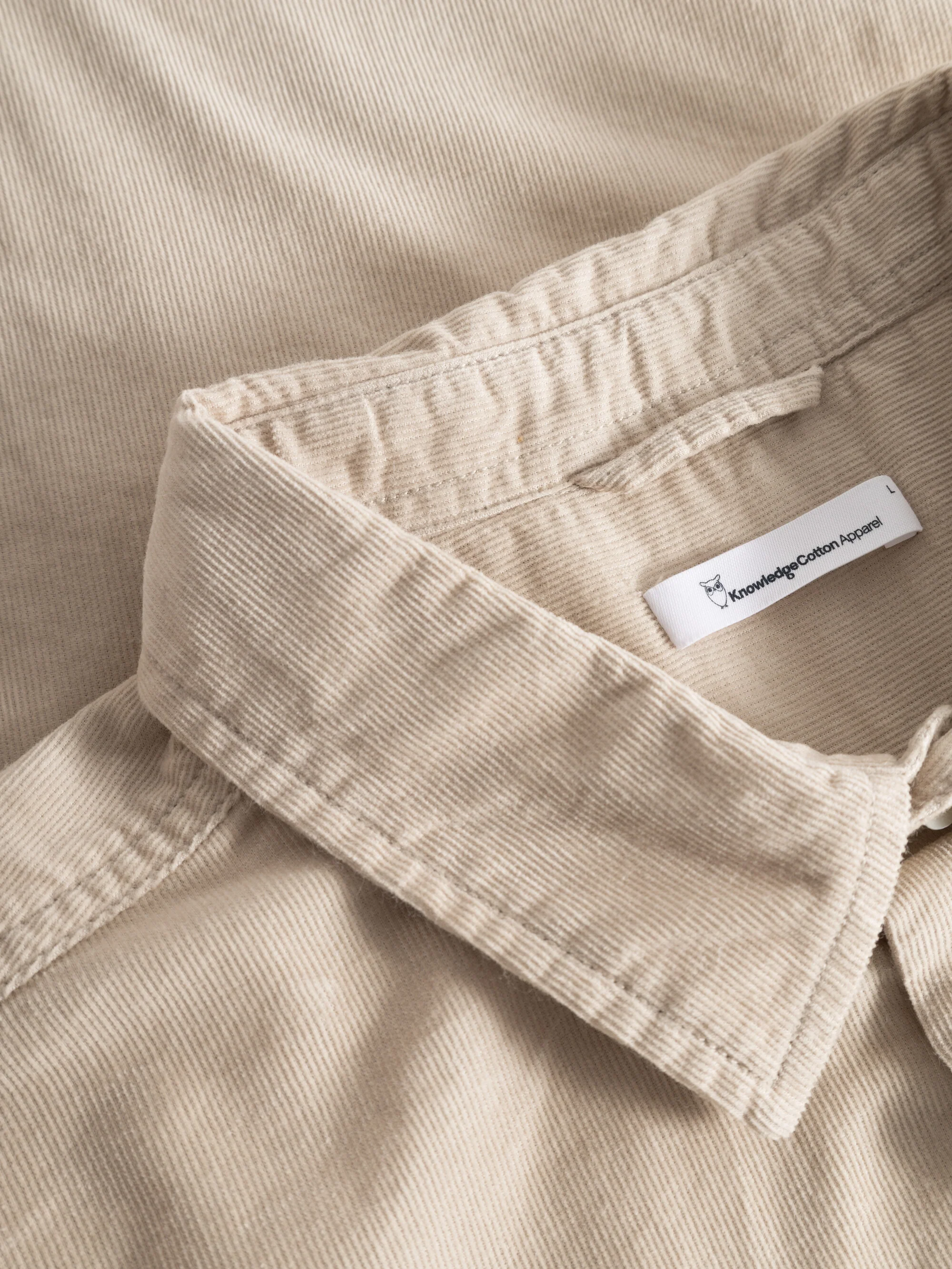 Regular fit corduroy shirt - Light feather gray - Image 3