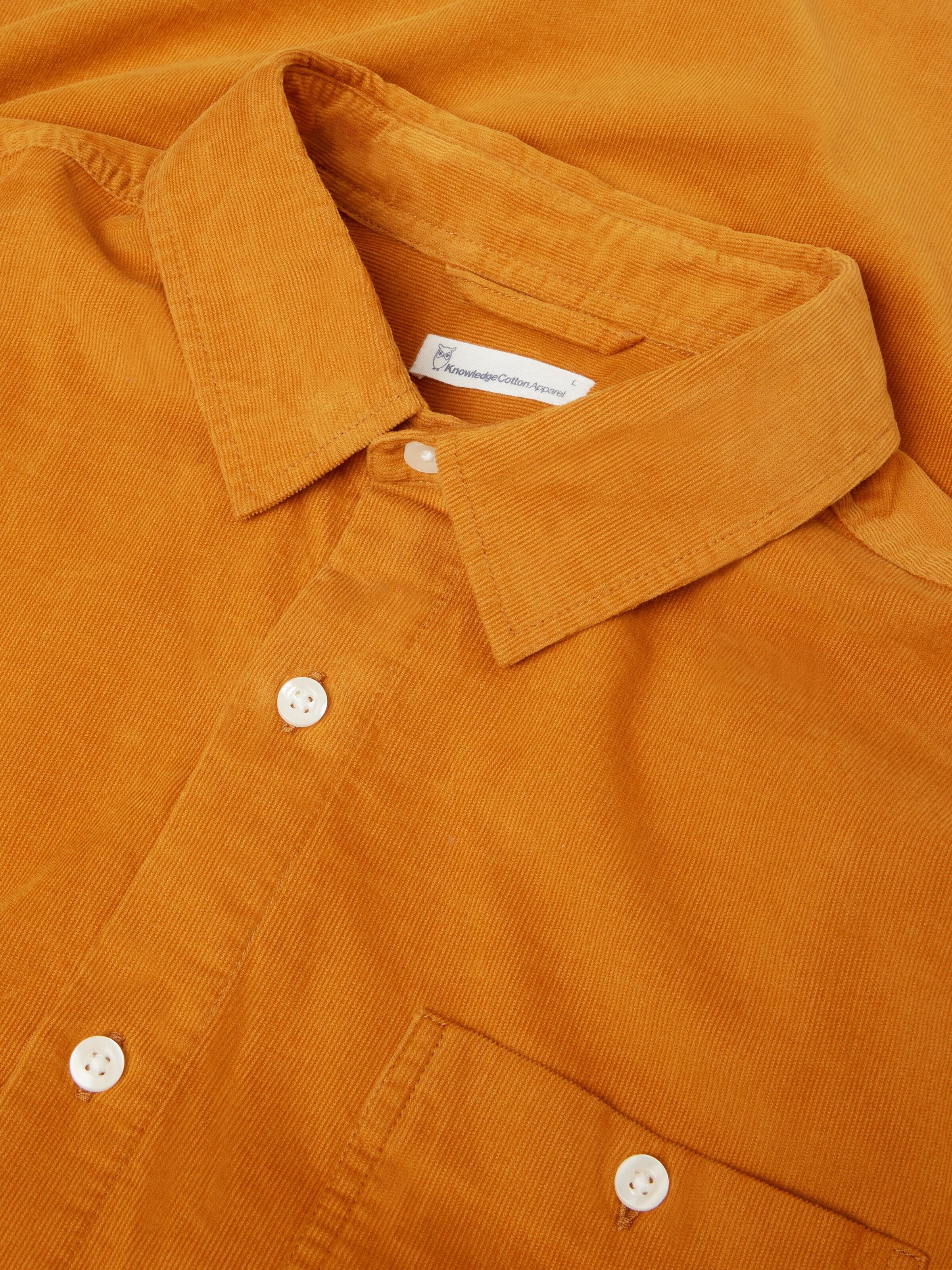 Regular fit corduroy shirt - Pumpkin Spice - Image 3