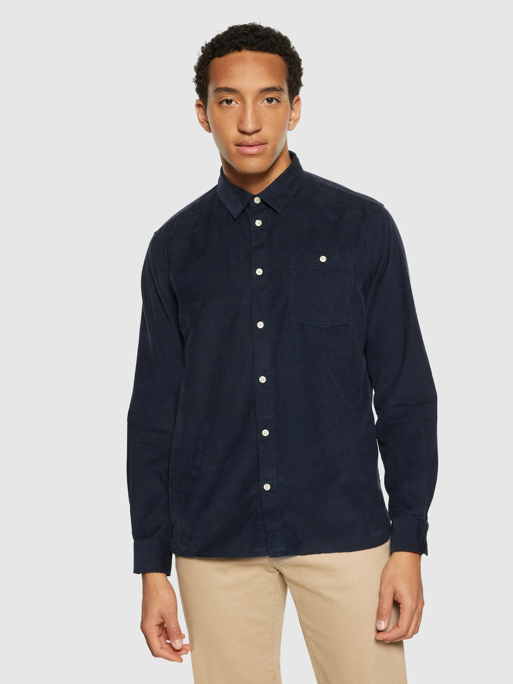 Regular fit corduroy shirt - Total Eclipse - Image 2