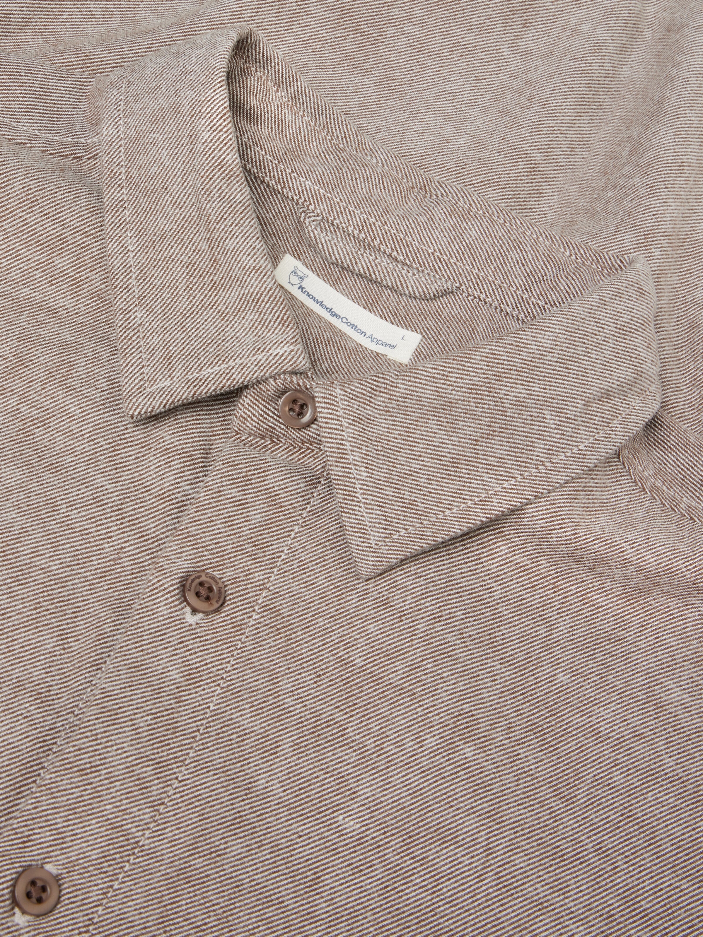 Dune regular flannel shirt - Demitasse (brown) - Image 3