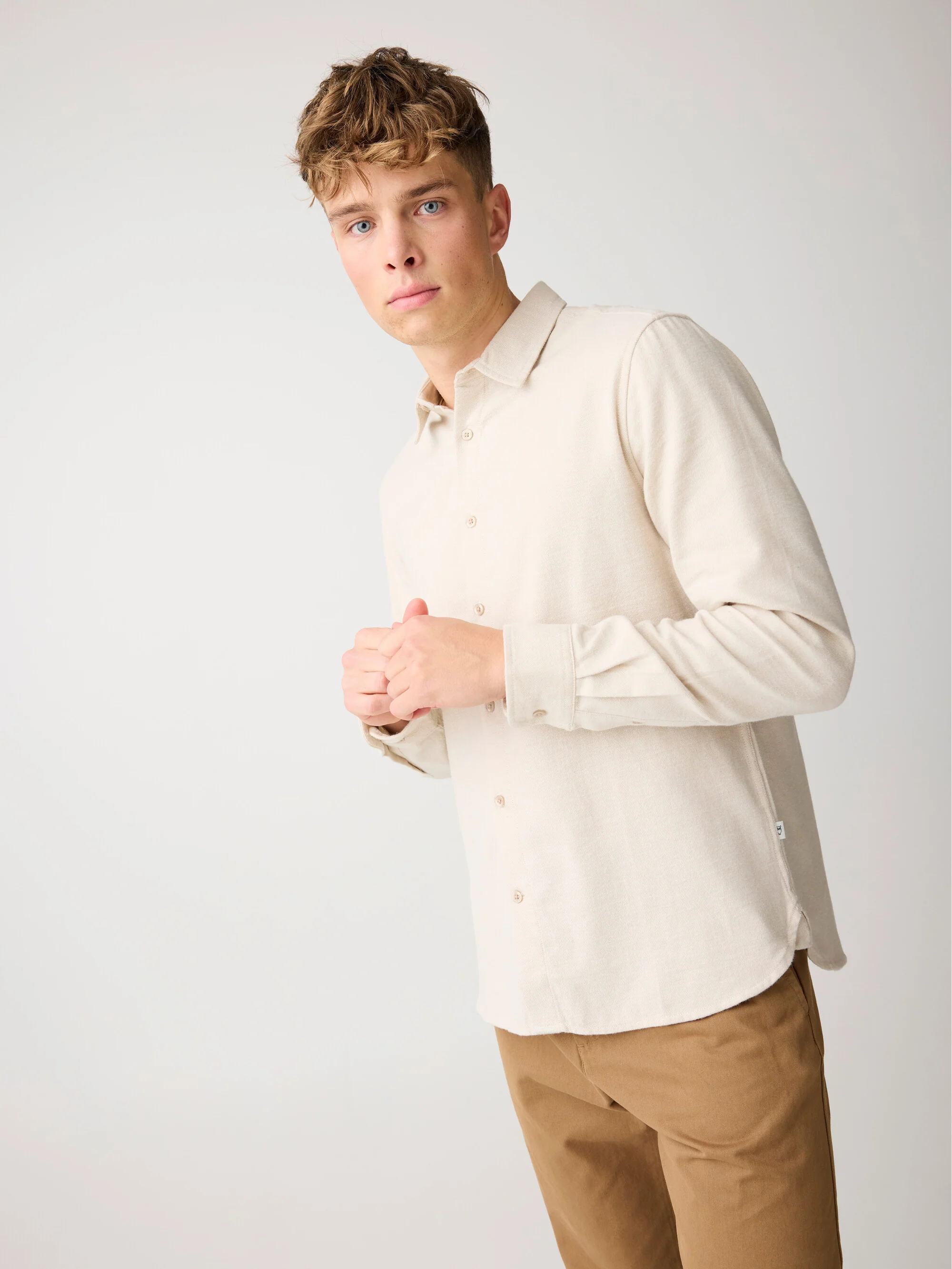 Dune regular flannel shirt - Light feather gray - Image 3