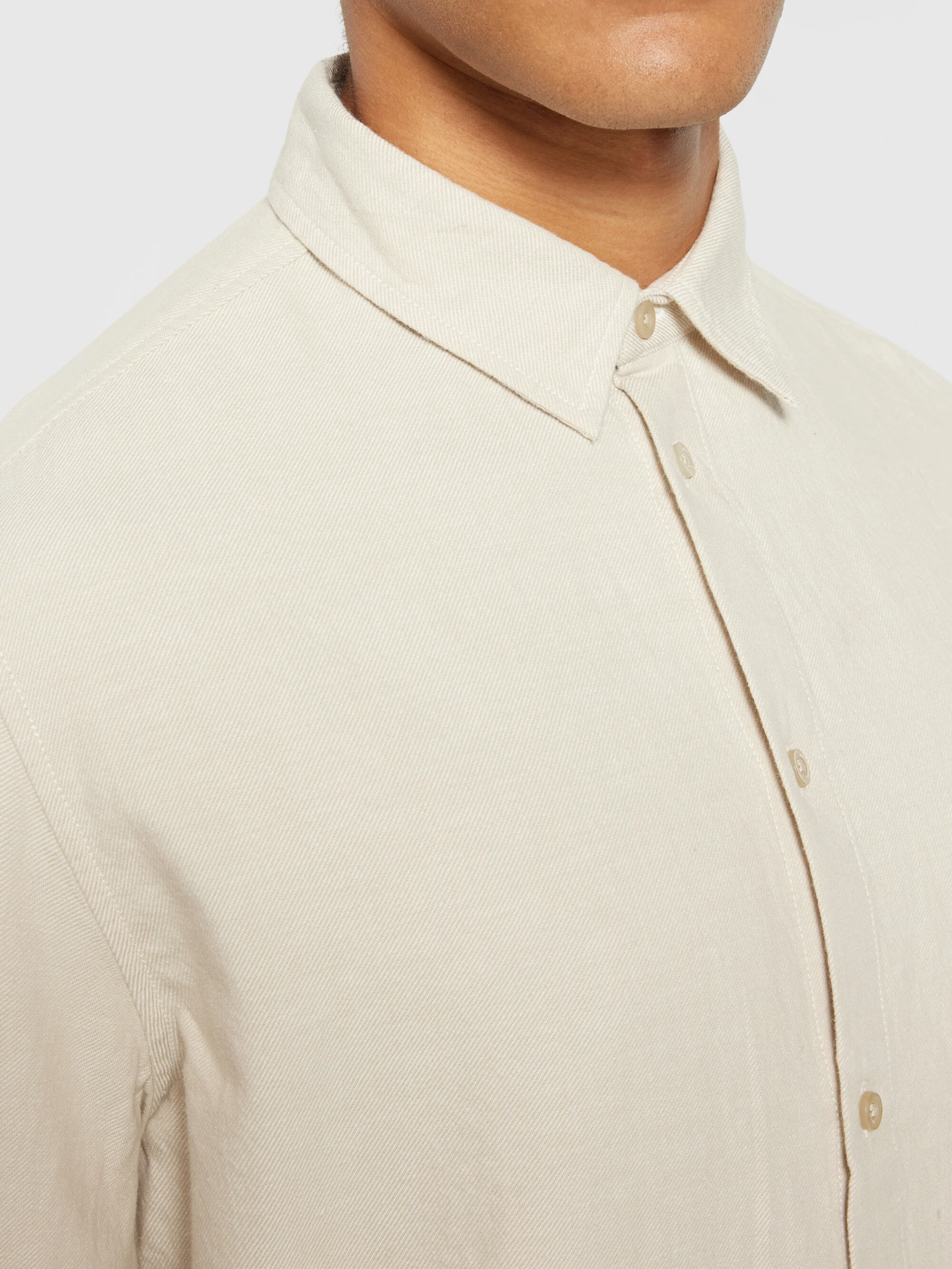 Dune regular flannel shirt - Light feather gray - Image 4