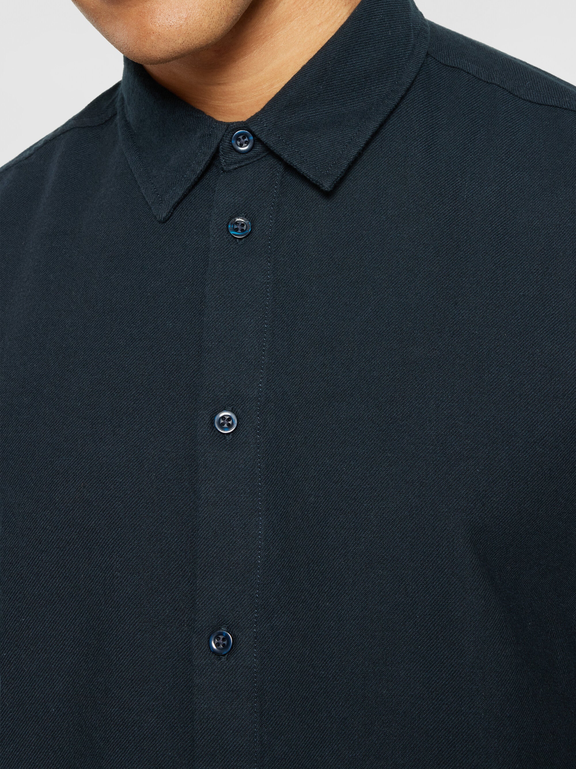 Dune regular flannel shirt - Total Eclipse - Image 5