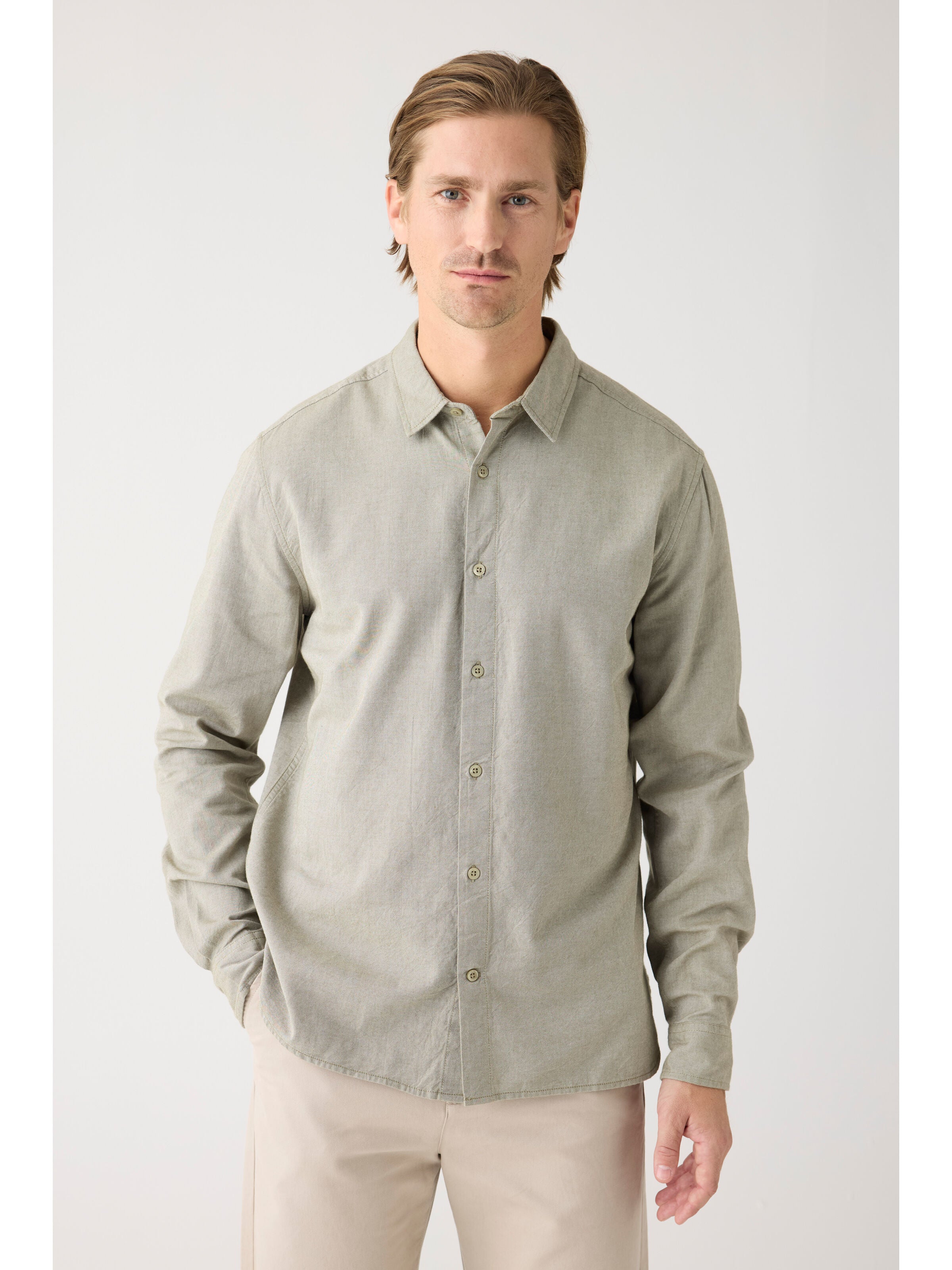 Dune light twill shirt - Burned Olive - Image 2
