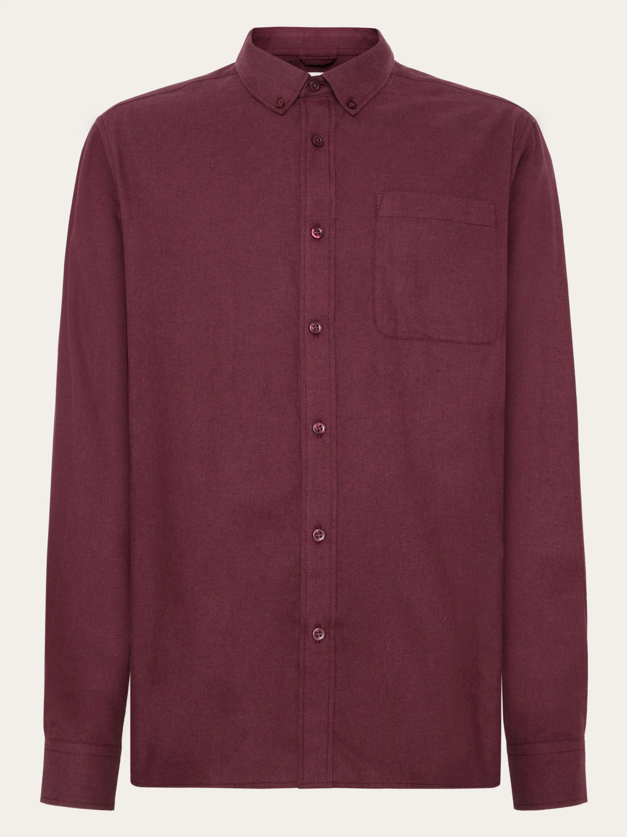 Regular fit melangé flannel shirt - Fig