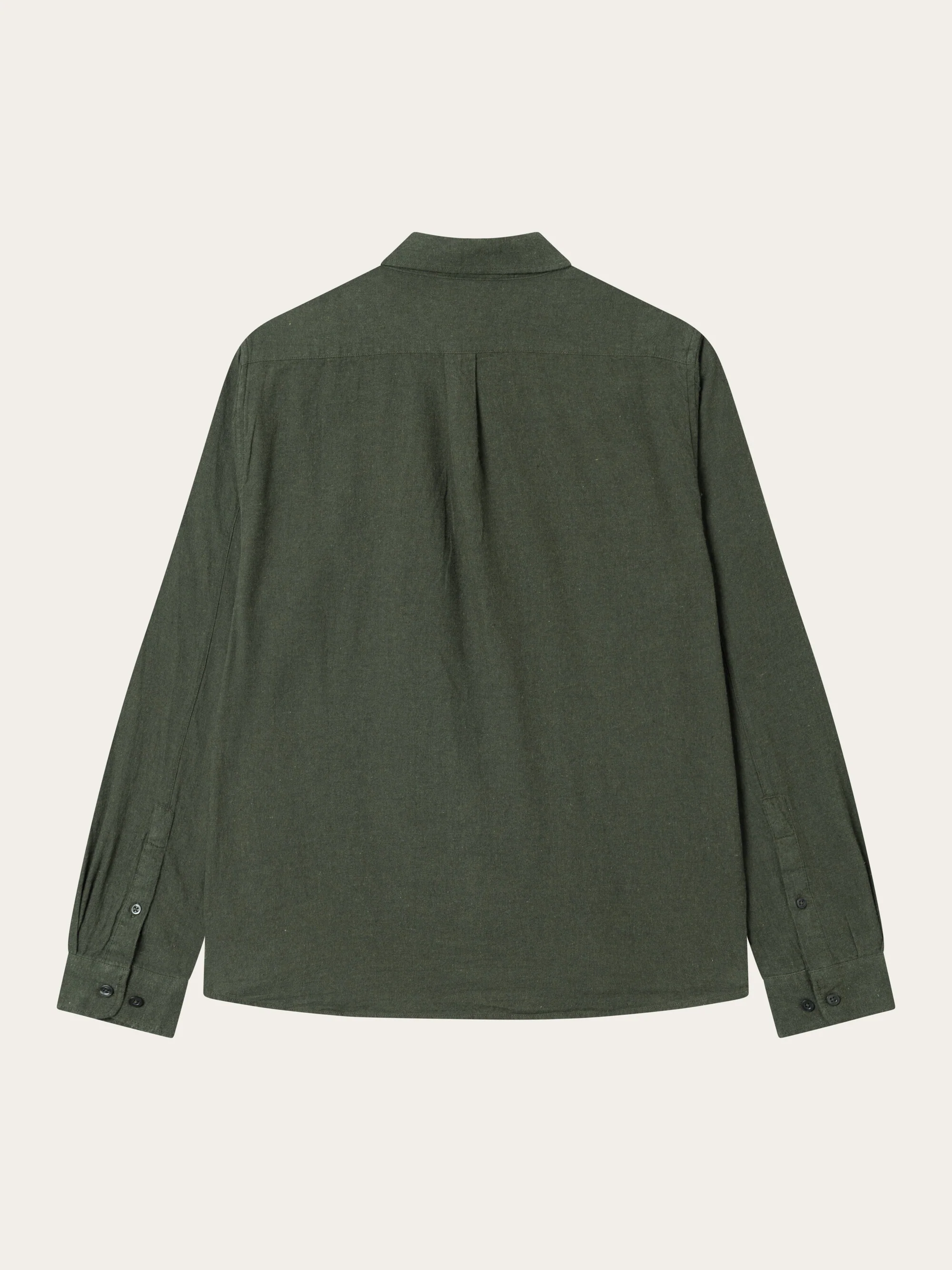 Regular fit melangé flannel shirt - Forest Night - Image 2