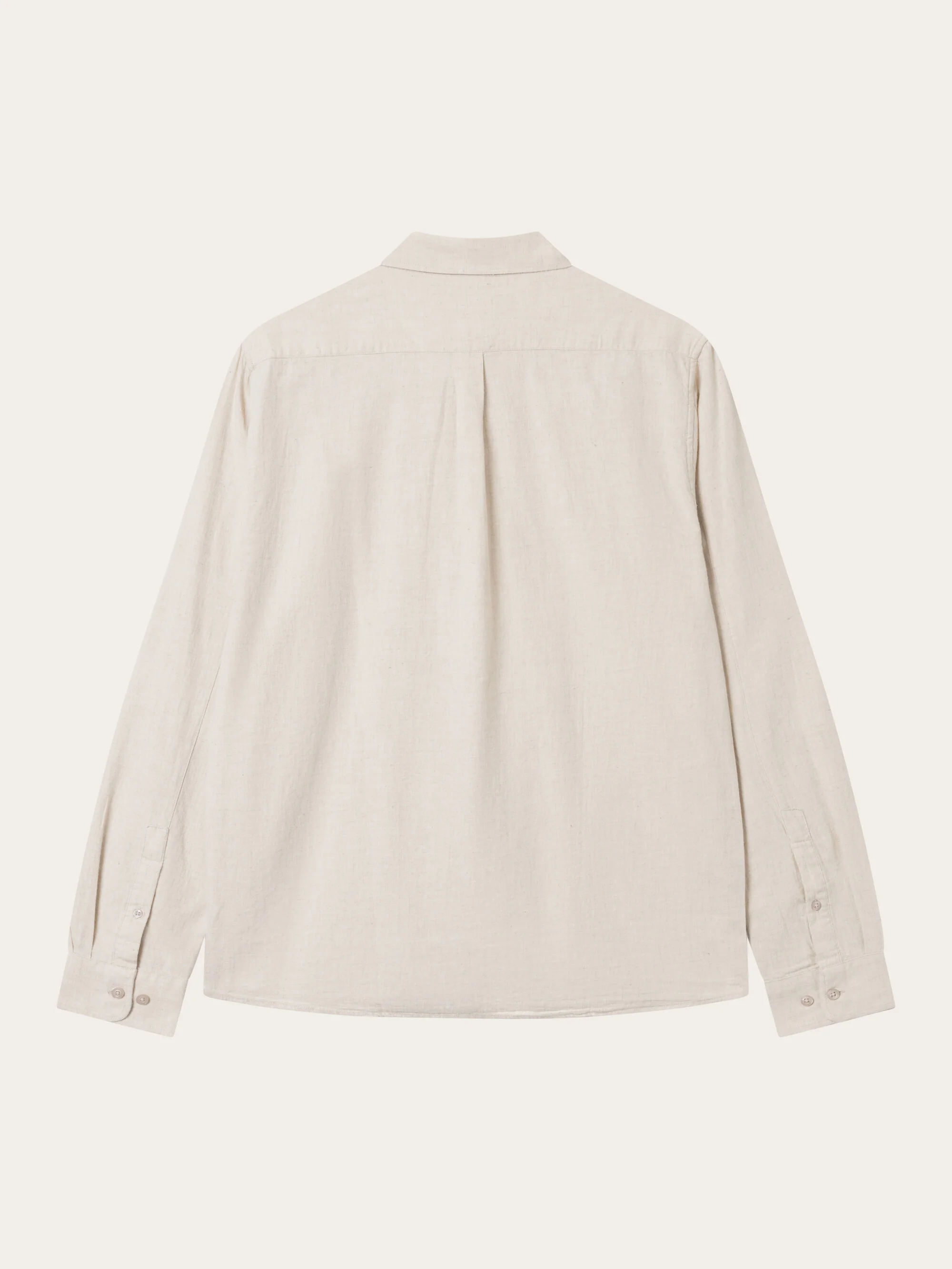 Regular fit melangé flannel shirt - Greige - Image 5