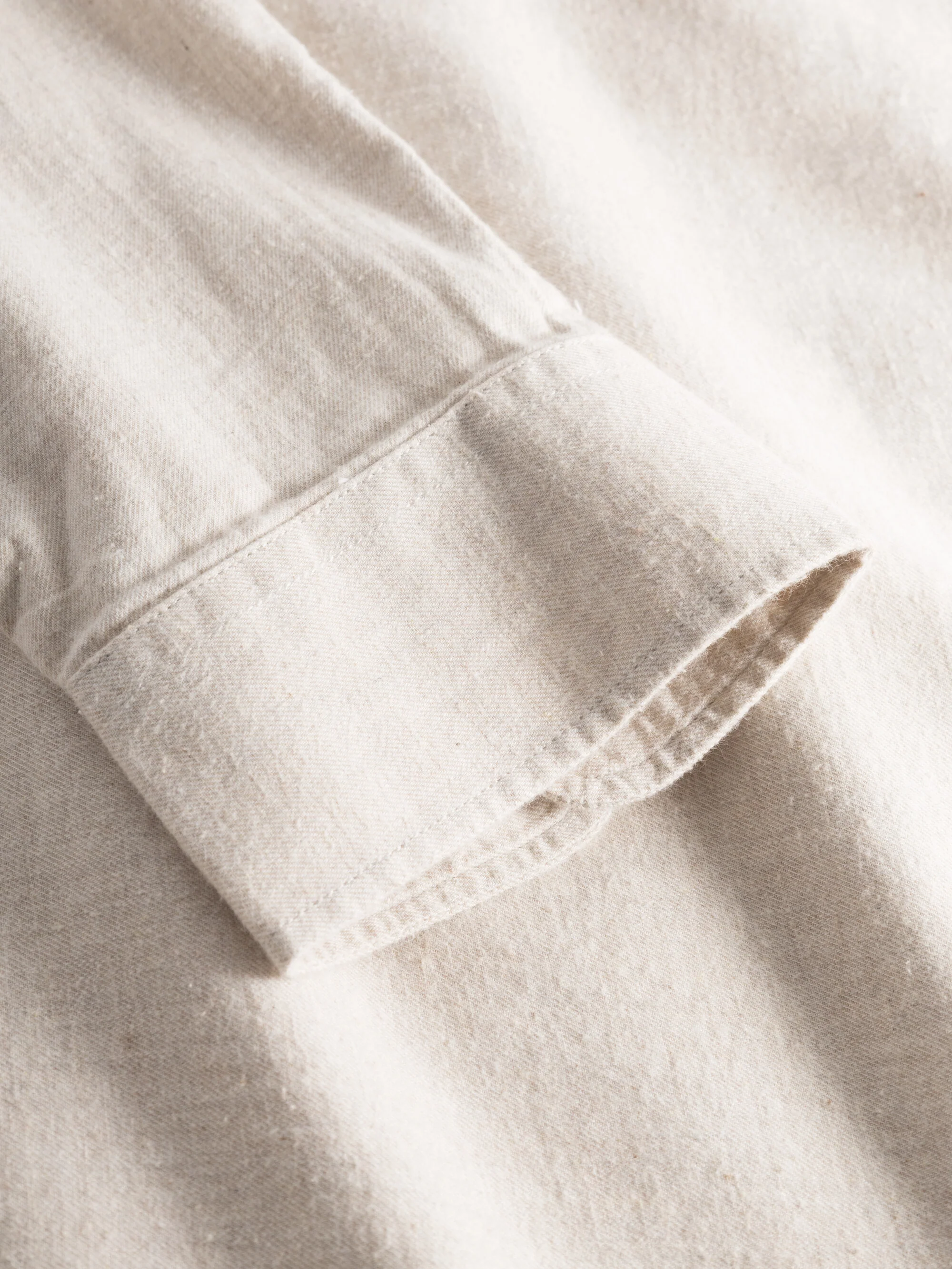 Regular fit melangé flannel shirt - Greige - Image 7