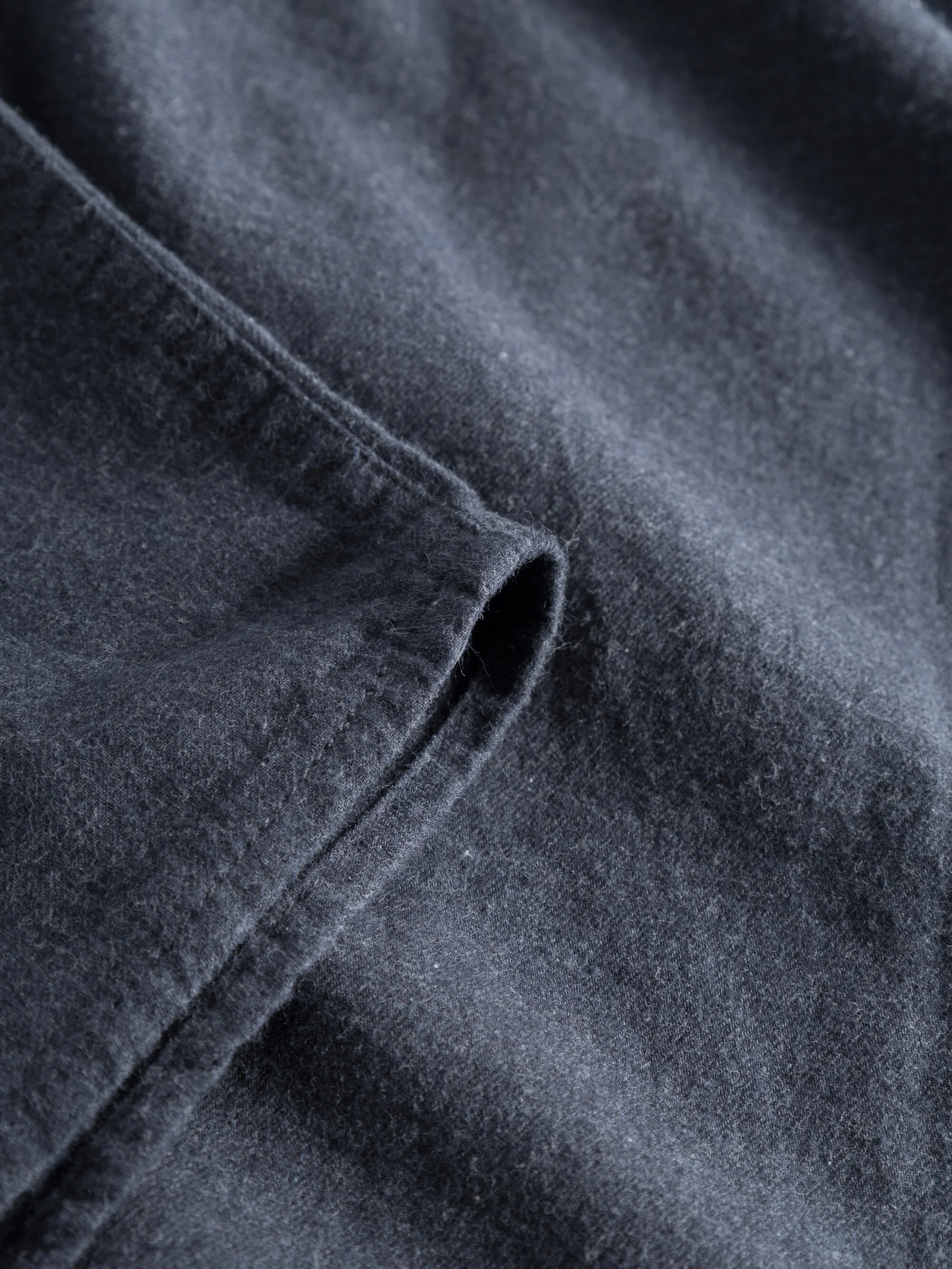 Regular fit melangé flannel stand collar shirt - Total Eclipse - Image 7