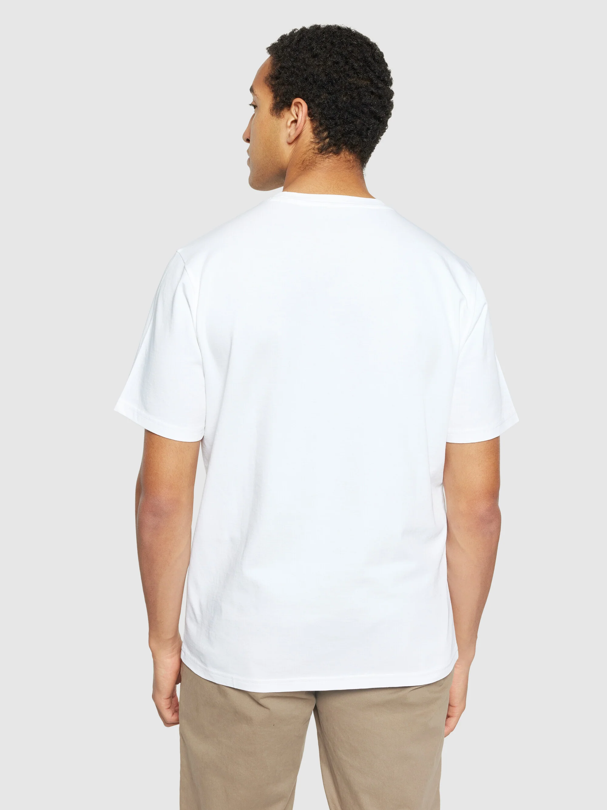 Regular fit owl chest embroidery t-shirt - Bright White - Image 3