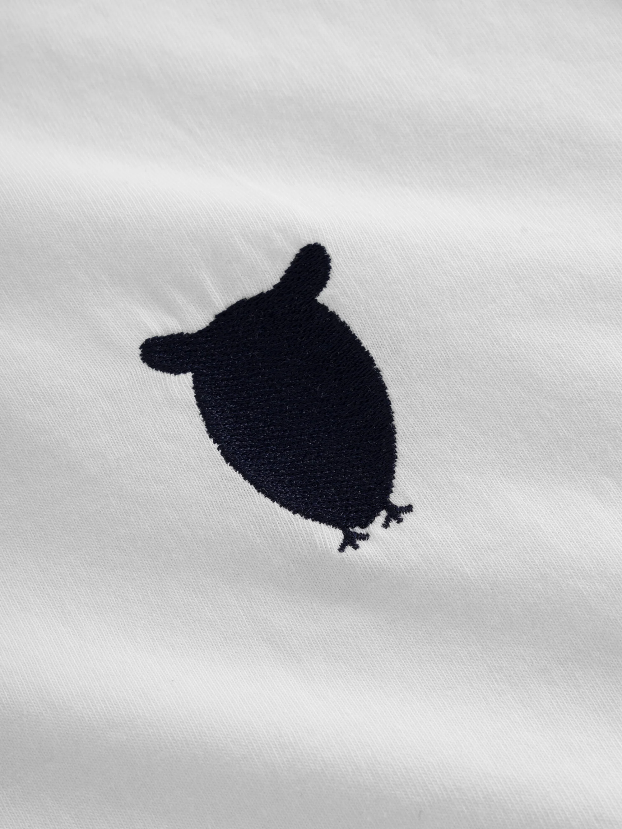 Regular fit owl chest embroidery t-shirt - Bright White - Image 6