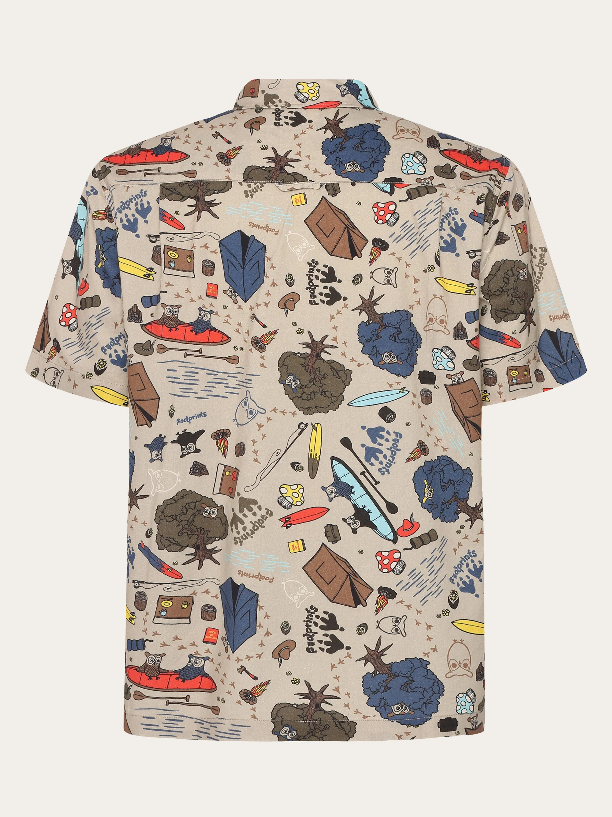Regular fit structured AOP short sleeved shirt - GOTS/Vegan - Creme - Image 2