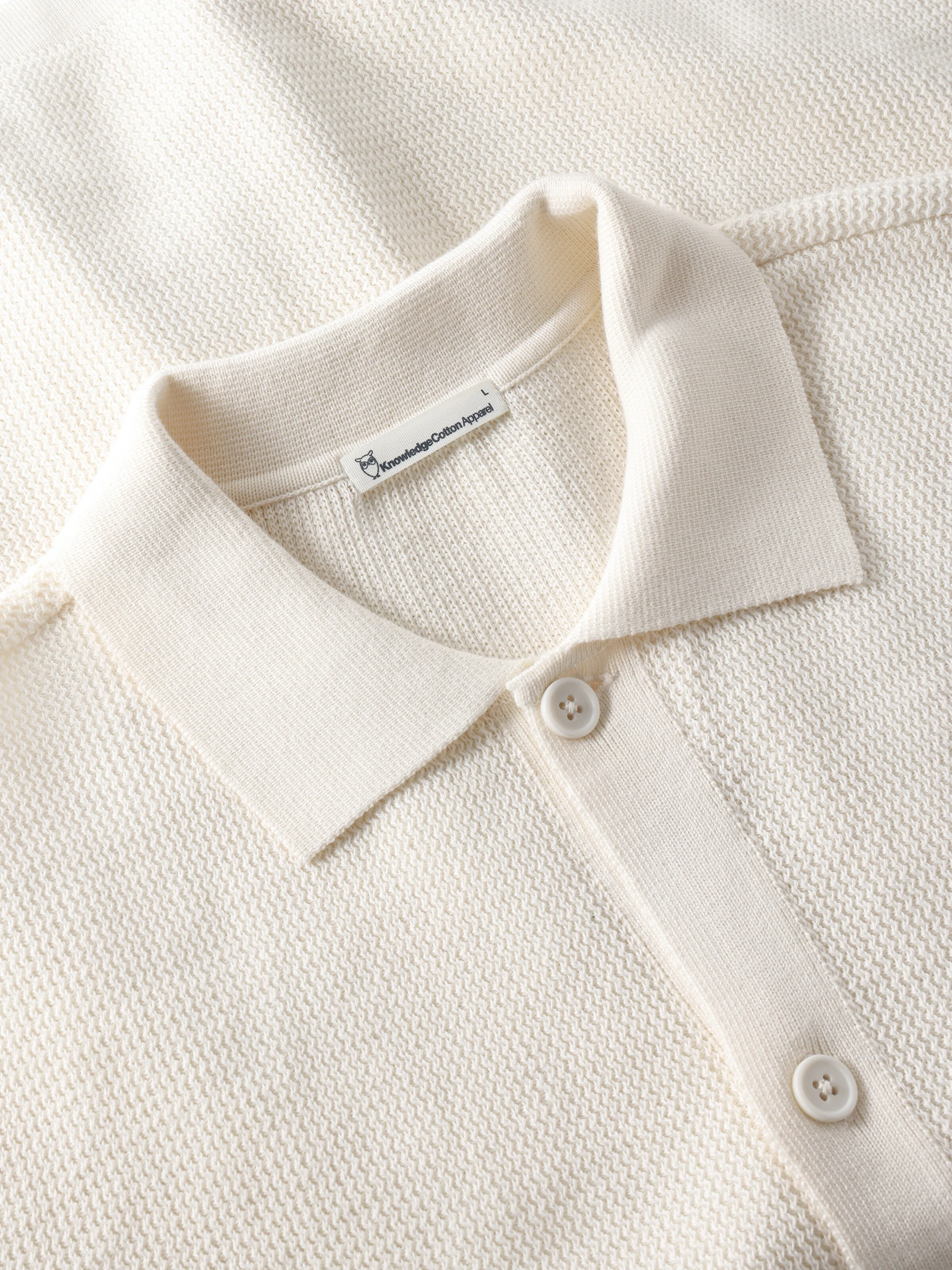 Regular knit shirt - Egret - Image 2