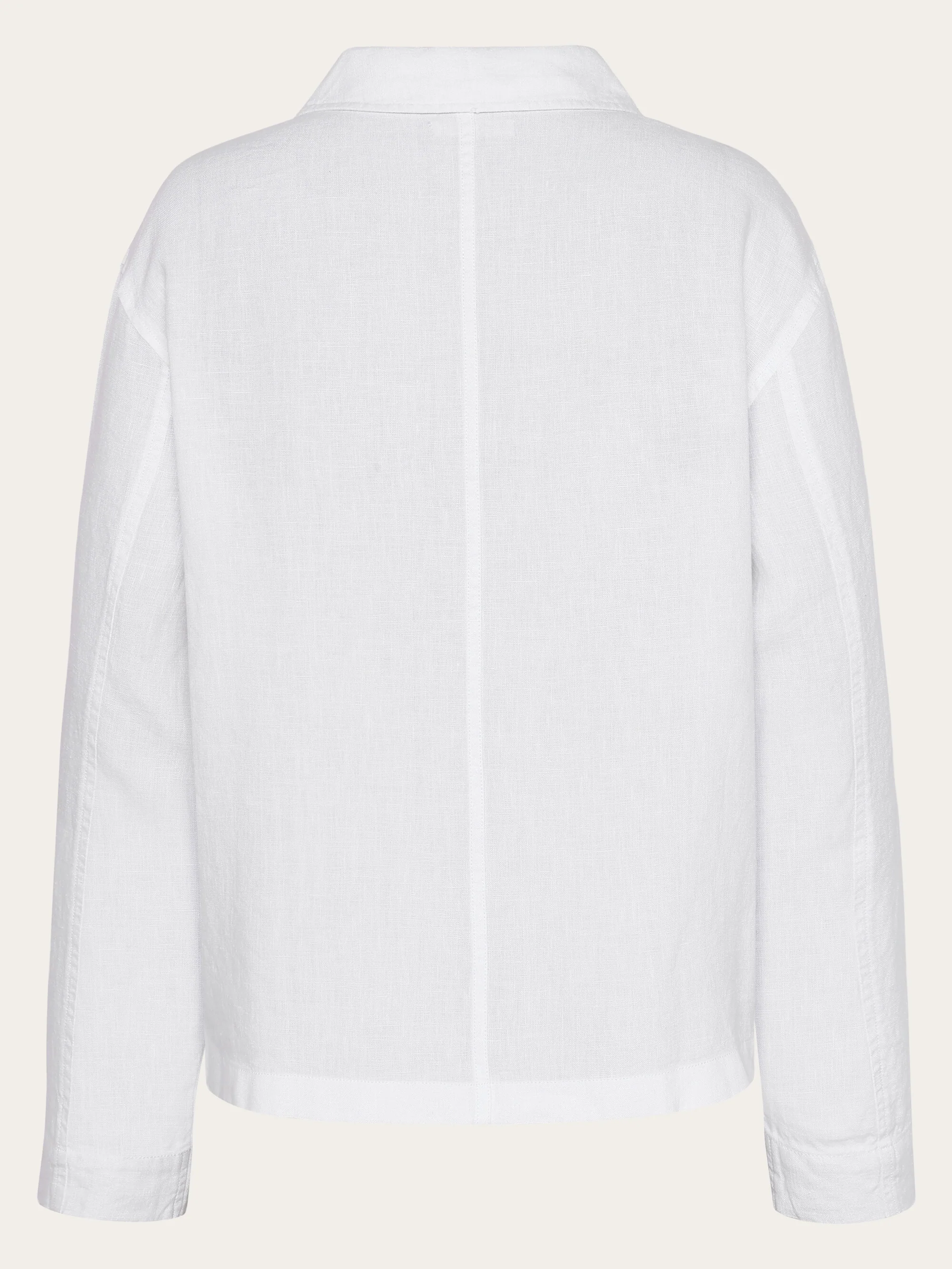 Regular linen overshirt - GOTS/Vegan - Bright White - Image 3